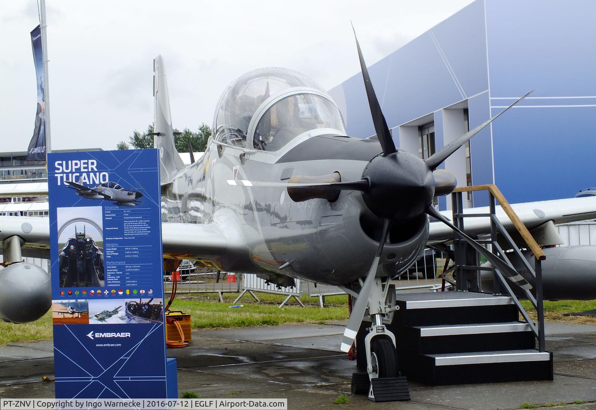 PT-ZNV, Embraer A-29B Super Tucano (EMB-314) C/N 31400221, EMBRAER A-29B Super Tucano (EMB-314) at Farnborough International 2016