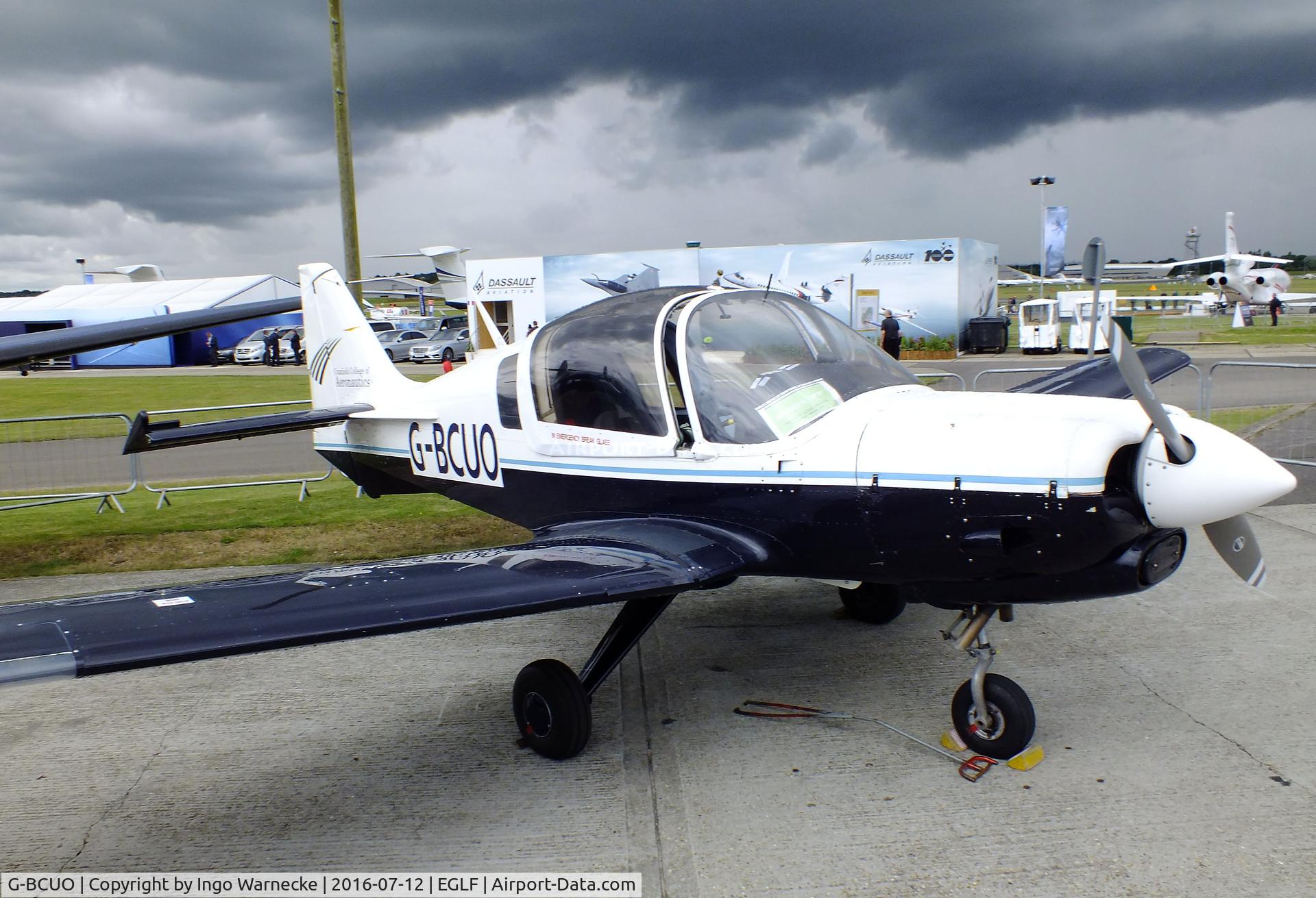 G-BCUO, 1975 Scottish Aviation Bulldog Series 120 Model 122 C/N BH120/371, Scottish Aviation Bulldog Srs 120 of the Cranfield College of Aeronautics at Farnborough International 2016