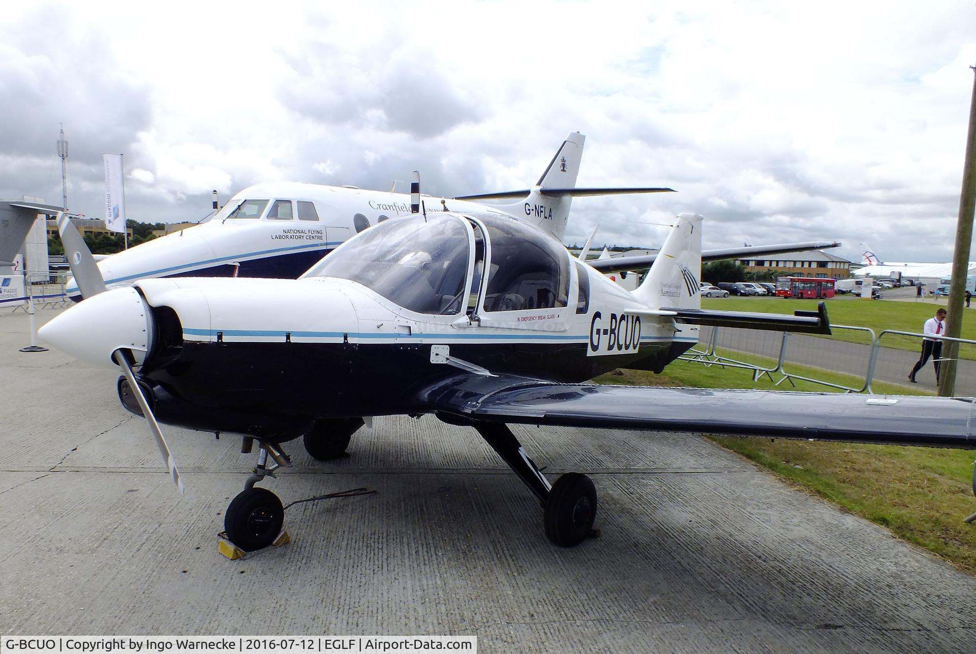 G-BCUO, 1975 Scottish Aviation Bulldog Series 120 Model 122 C/N BH120/371, Scottish Aviation Bulldog Srs 120 of the Cranfield College of Aeronautics at Farnborough International 2016