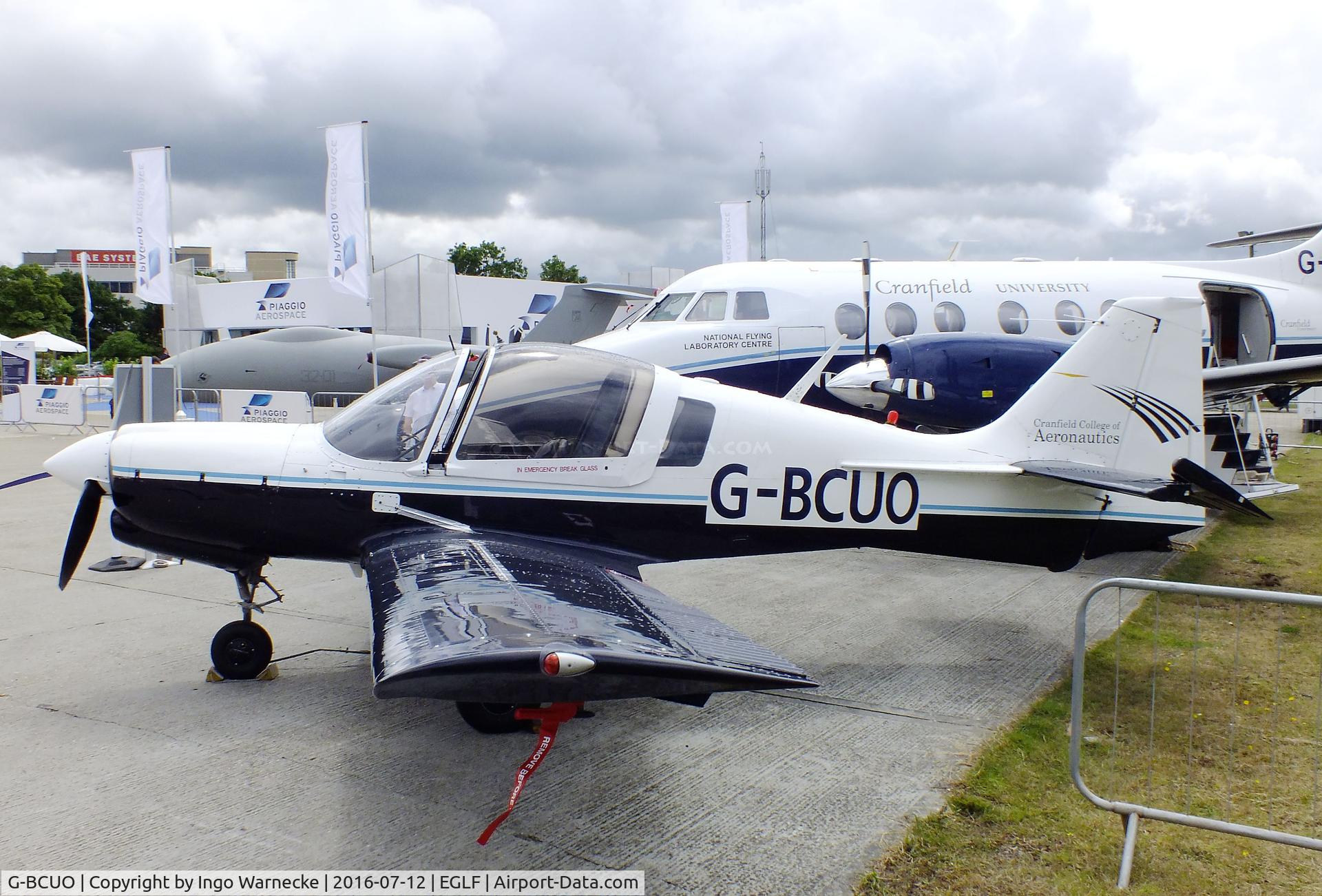 G-BCUO, 1975 Scottish Aviation Bulldog Series 120 Model 122 C/N BH120/371, Scottish Aviation Bulldog Srs 120 of the Cranfield College of Aeronautics at Farnborough International 2016