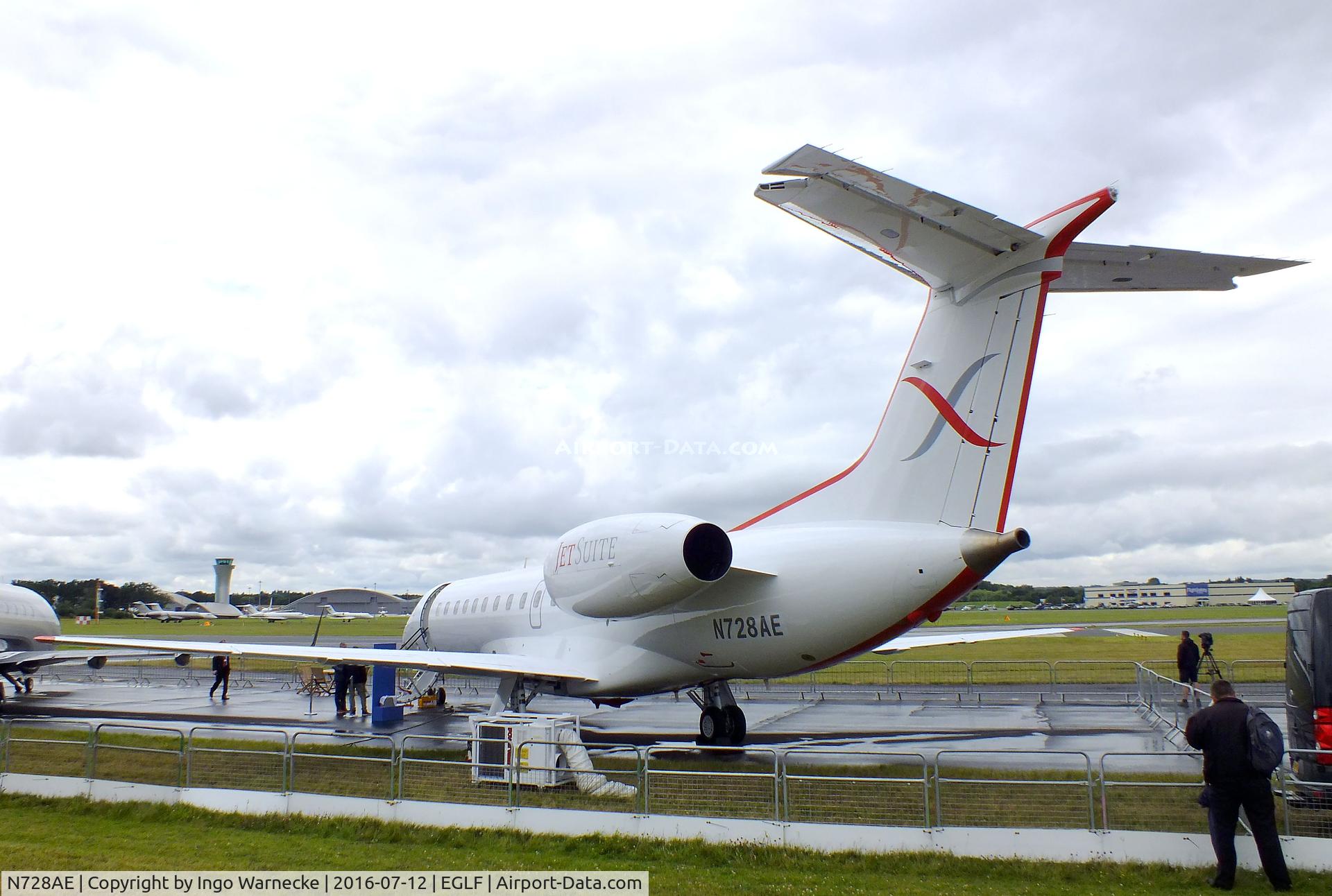 N728AE, 2000 Embraer ERJ-135LR (EMB-135LR) C/N 145328, EMBRAER ERJ-135LR (EMB-135LR) of JetSuite at Farnborough International 2016