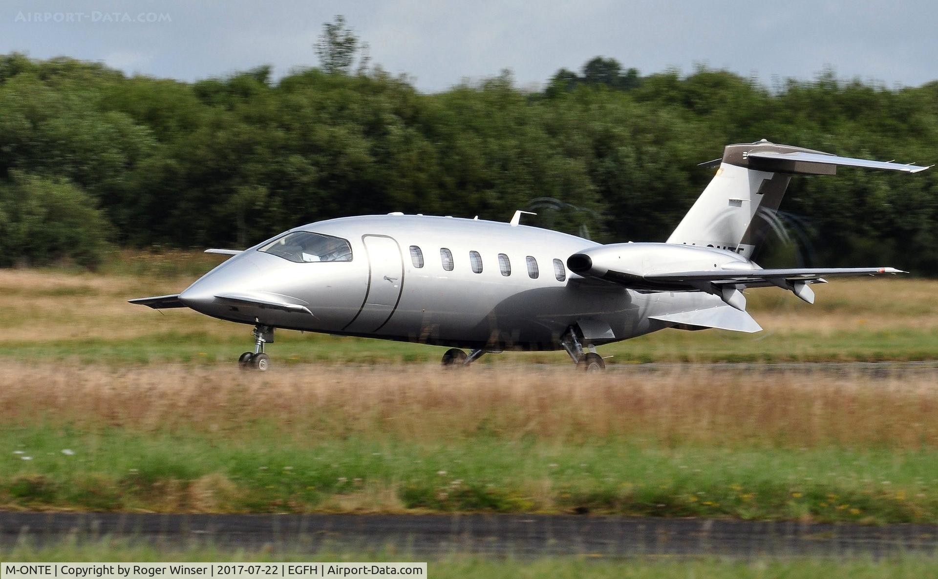 M-ONTE, 2009 Piaggio P-180 Avanti II C/N 1176, Visiting P-180 operated by Scotia Aviation departing Runway 22 for the sunshine.