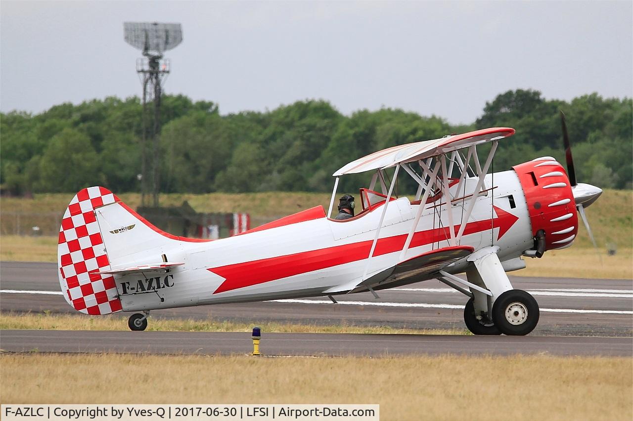 F-AZLC, Waco UPF7 C/N 5711, Waco UPF7, Taxiing to holding point rwy 29, St Dizier-Robinson Air Base 113 (LFSI) Open day 2017