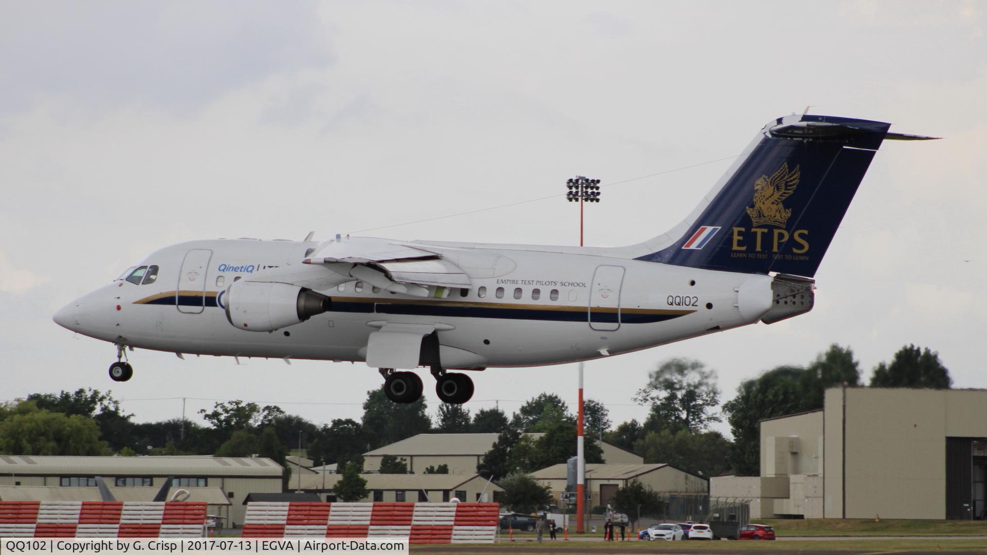 QQ102, 1994 British Aerospace Avro 146-RJ70 C/N E1254, RAF Fairford, UK