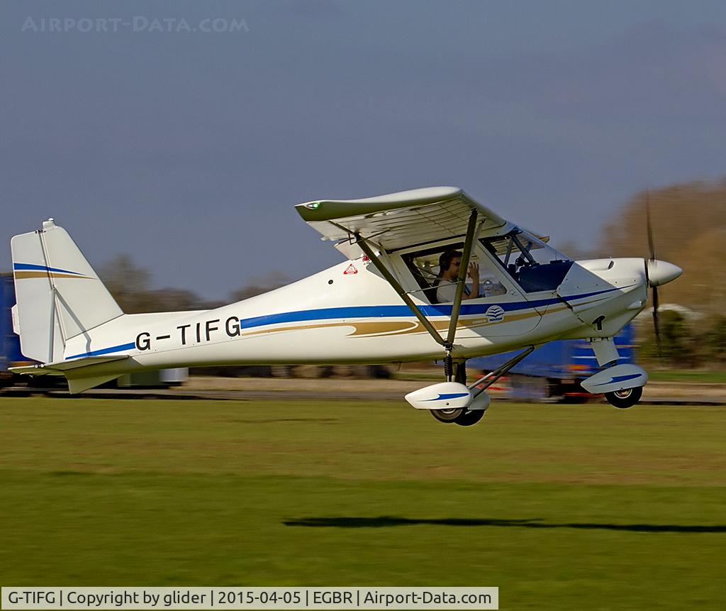 G-TIFG, 2010 Comco Ikarus C42 FB80 C/N 1009-7119, Departing to Barton Manchester