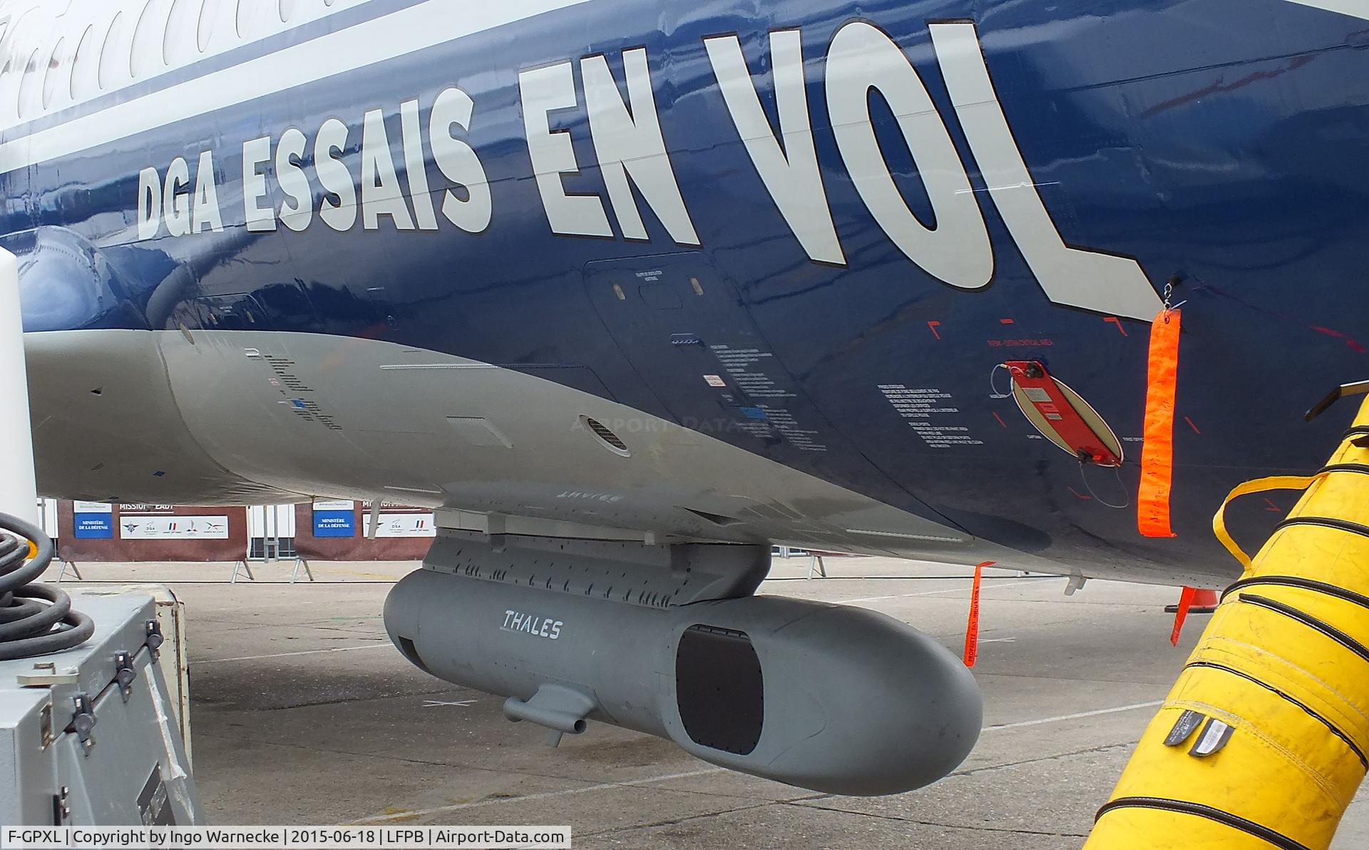 F-GPXL, 1990 Fokker 100 (F-28-0100) C/N 11290, Fokker 100 of the CEV at the Aerosalon 2015, Paris