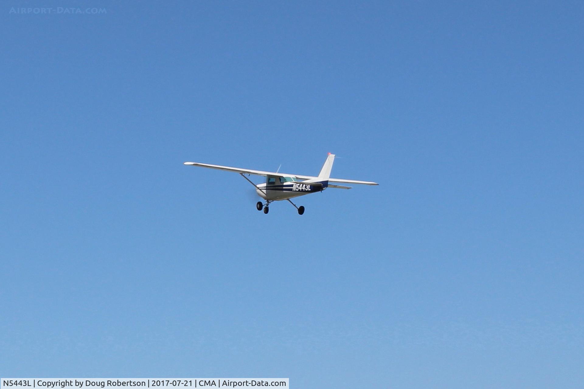 N5443L, 1980 Cessna 152 C/N 15284315, 1980 Cessna 152, Lycoming O-235 115 Hp, takeoff climb Rwy 22, will do pattern work today