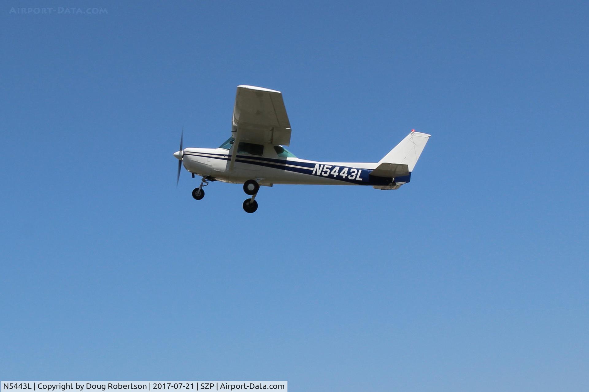 N5443L, 1980 Cessna 152 C/N 15284315, 1980 Cessna 152, Lycomng O-235 115 Hp, takeoff climb Rwy 22