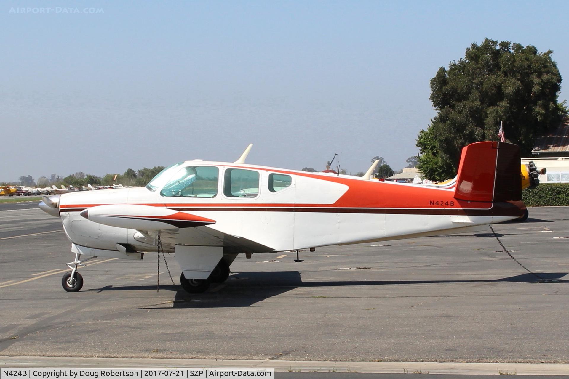 N424B, 1948 Beech A35 Bonanza C/N D-1598, 1948 Beech A35 BONANZA, Continental E-185-1, 185 Hp for 1 minute at 2,300 rpm, 165 Hp continuous, several mods evident