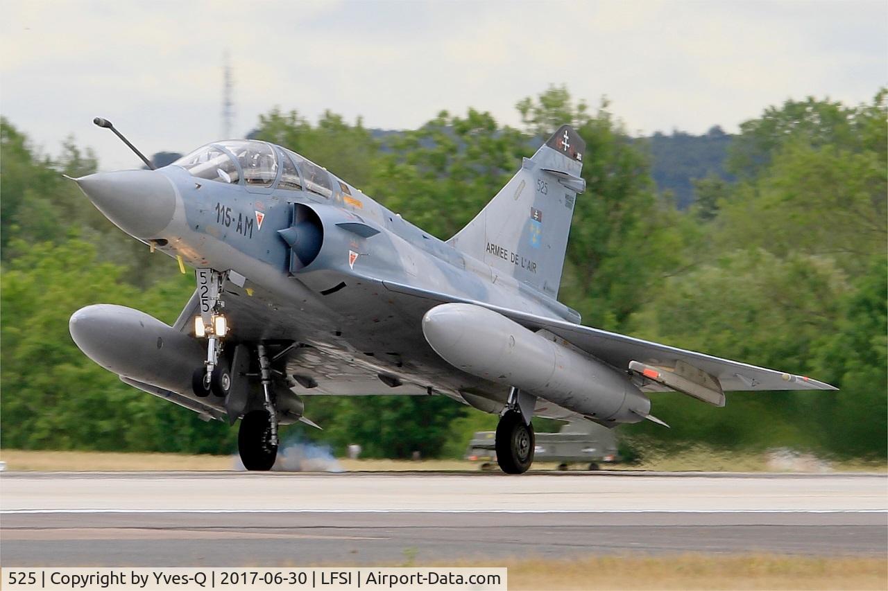 525, Dassault Mirage 2000B C/N 400, Dassault Mirage 2000B, Landing rwy 29, St Dizier-Robinson Air Base 113 (LFSI) Open day 2017