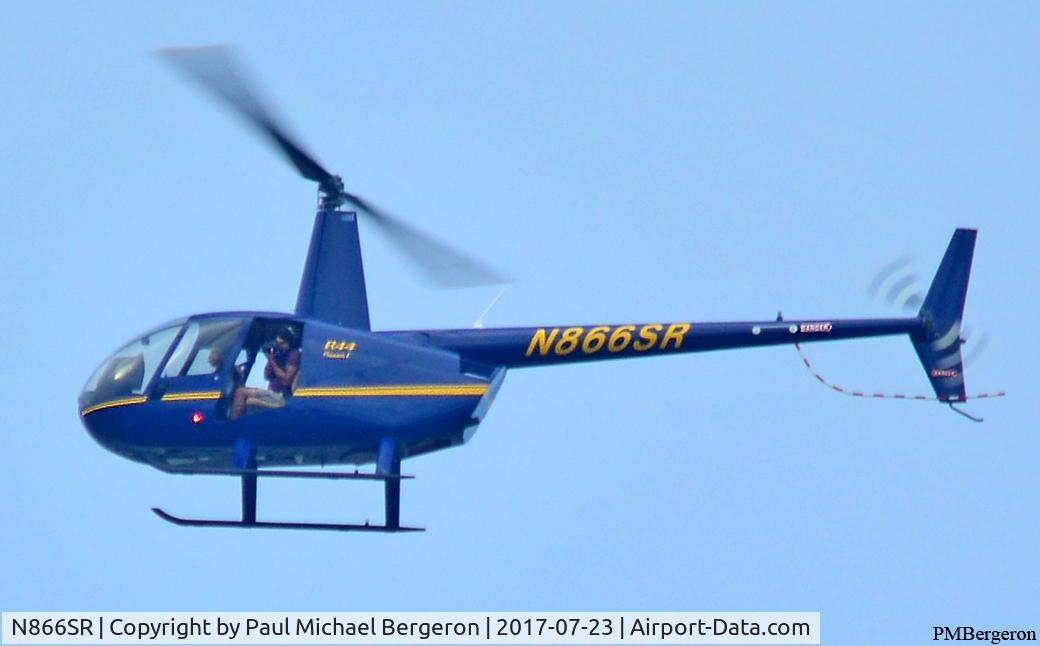 N866SR, 2012 Robinson R44 C/N 2258, Photographed over Pennypack Park on the Delaware River in Philadelphia on 23 July 2017.