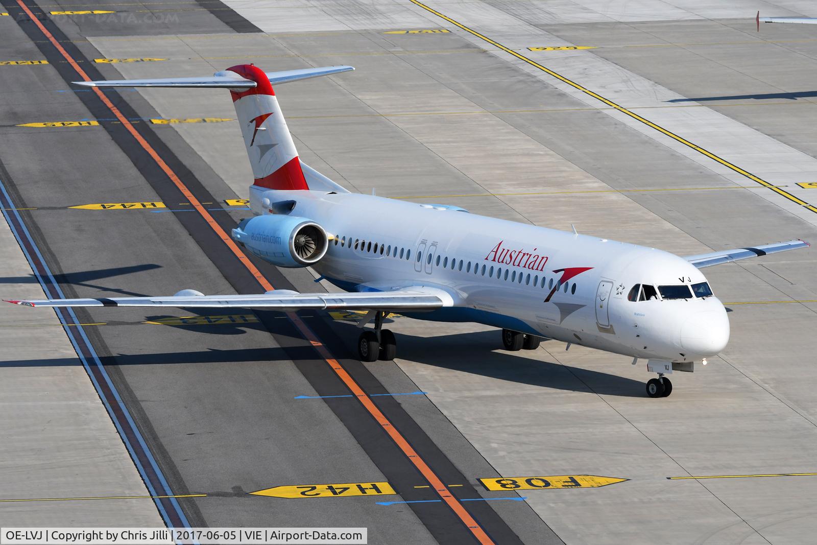 OE-LVJ, 1991 Fokker 100 (F-28-0100) C/N 11359, Austrian Airlines Fokker 100