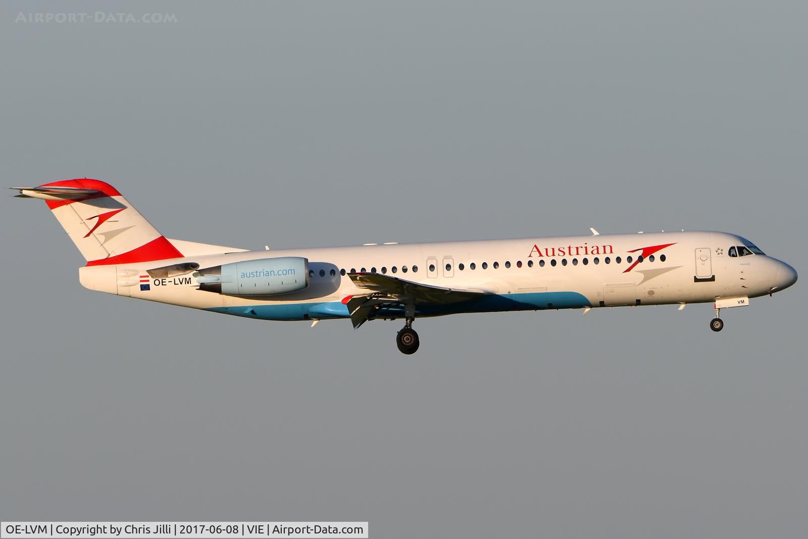 OE-LVM, 1991 Fokker F100 (F-28-0100) C/N 11361, Austrian Airlines