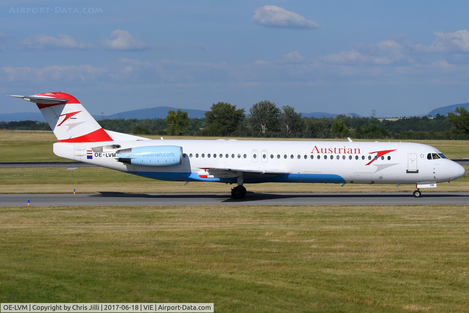 OE-LVM, 1991 Fokker F100 (F-28-0100) C/N 11361, Austrian Airlines