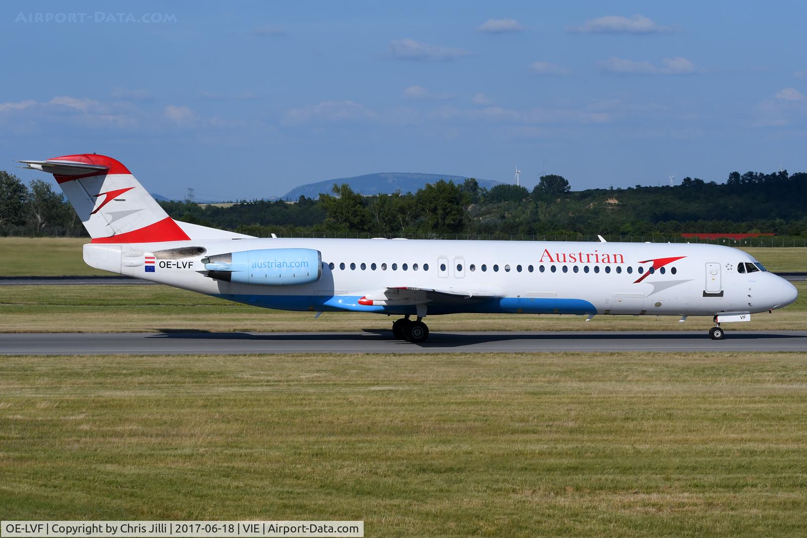OE-LVF, 1993 Fokker 100 (F-28-0100) C/N 11483, Austrian Airlines