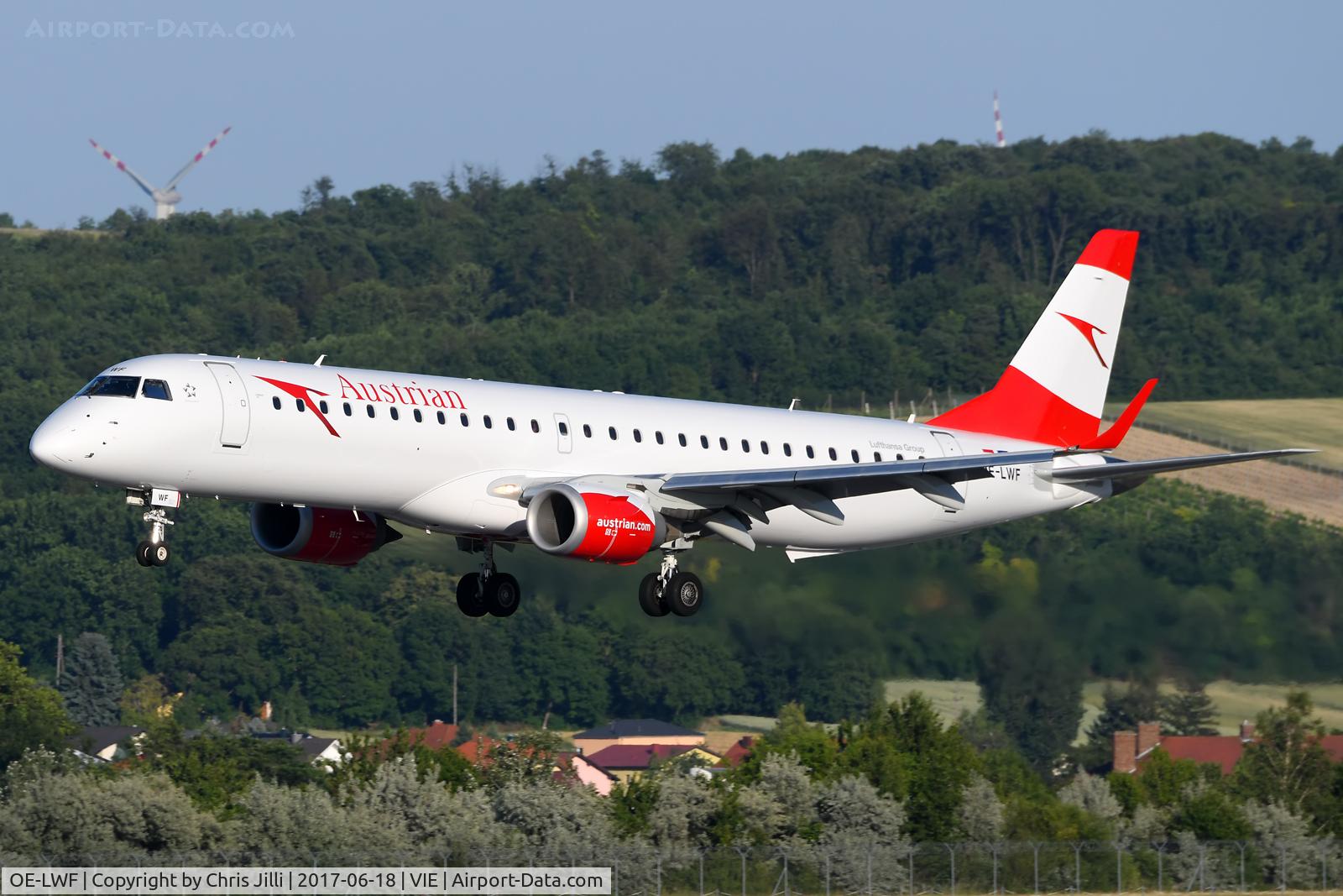 OE-LWF, 2011 Embraer 195LR (ERJ-190-200LR) C/N 19000447, Austrian Airlines