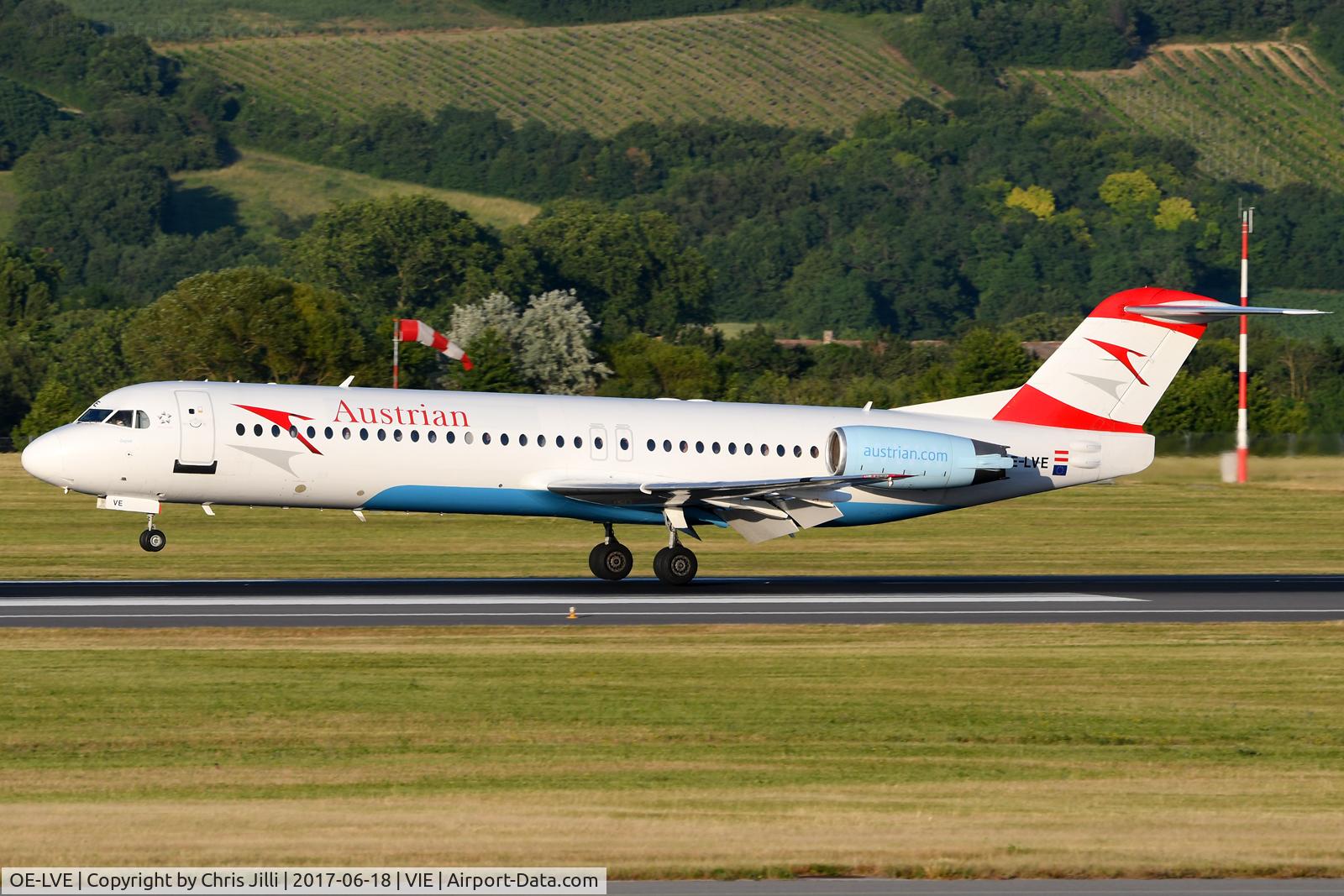 OE-LVE, 1994 Fokker 100 (F-28-0100) C/N 11499, Austrian Airlines
