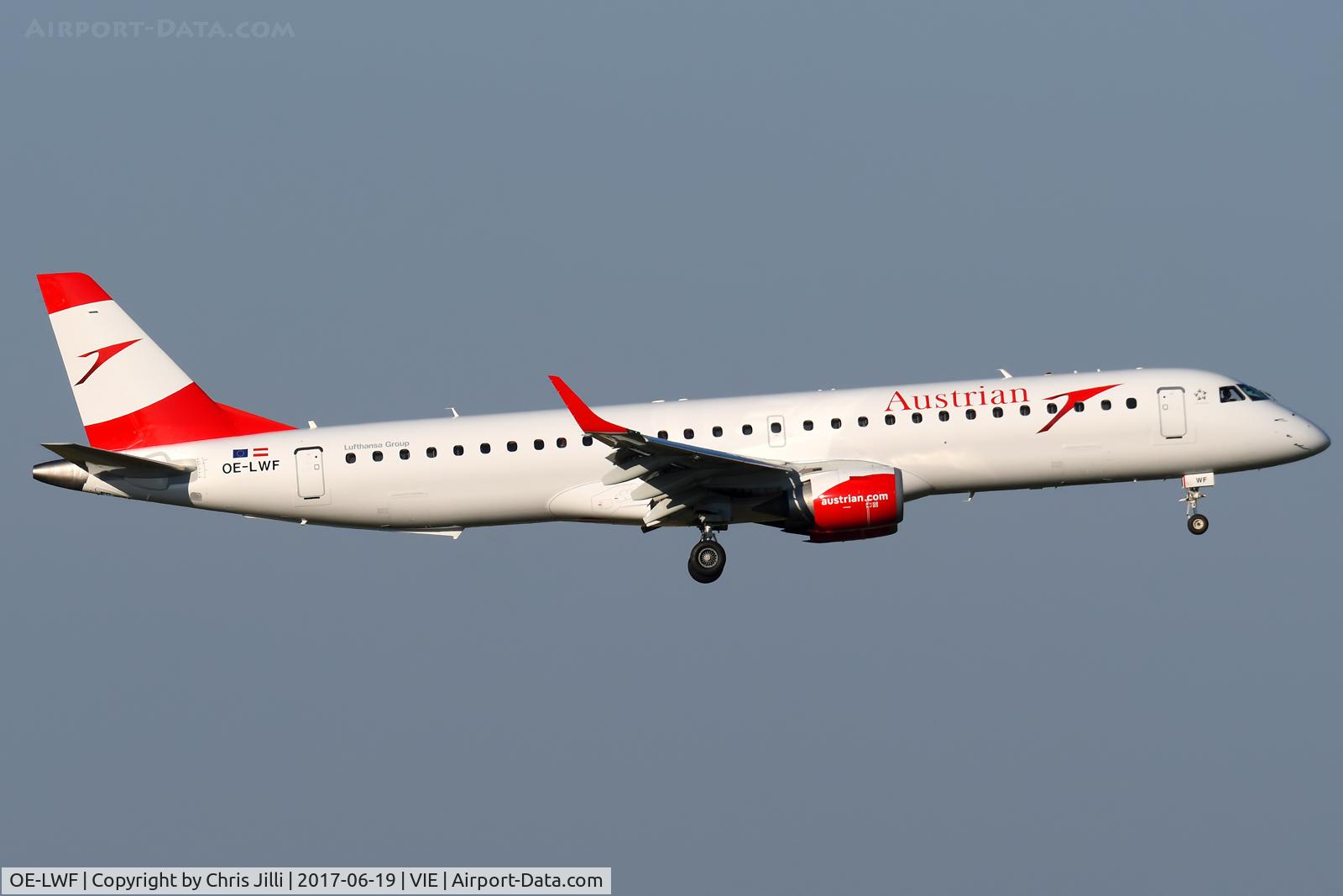 OE-LWF, 2011 Embraer 195LR (ERJ-190-200LR) C/N 19000447, Austrian Airlines