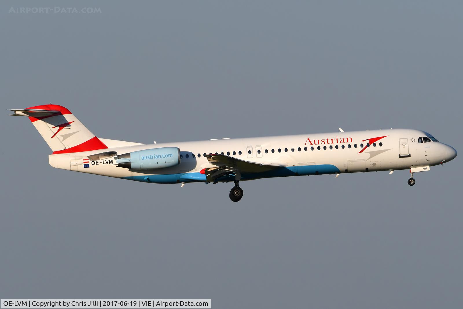 OE-LVM, 1991 Fokker F100 (F-28-0100) C/N 11361, Austrian Airlines