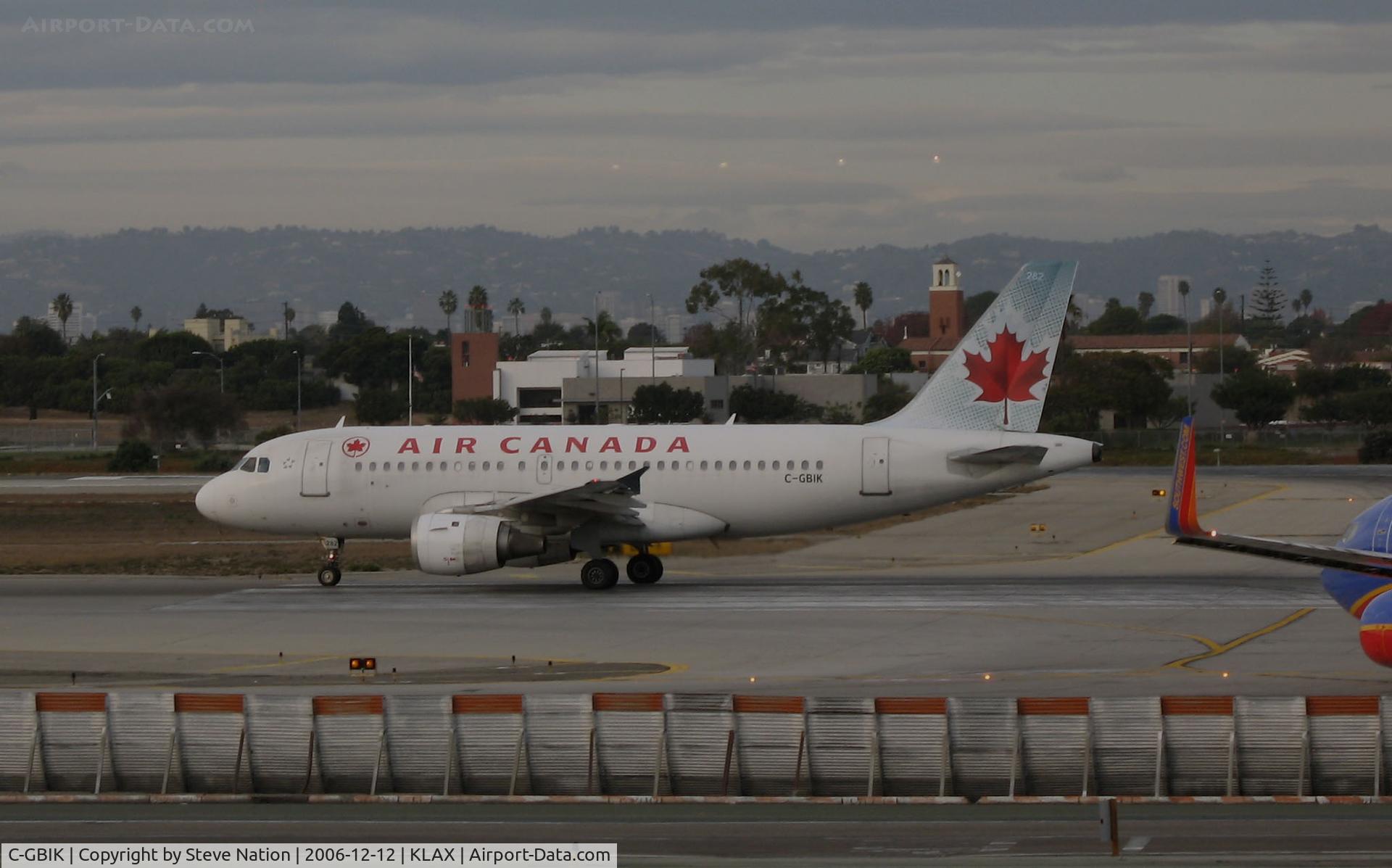 C-GBIK, 1998 Airbus A319-114 C/N 831, Air Canada 1998 Airbus A319-114 lines up for takeoff @ LAX in late afternoon