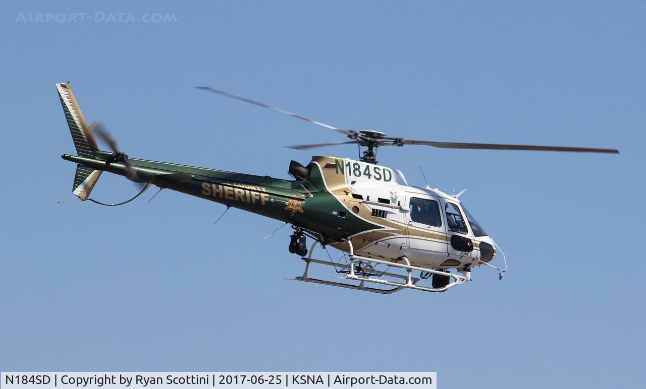 N184SD, 2006 Eurocopter AS-350B-2 Ecureuil Ecureuil C/N 4009, One of the Orange County Sheriff's Eurocopter departing KSNA for it's daily patrol