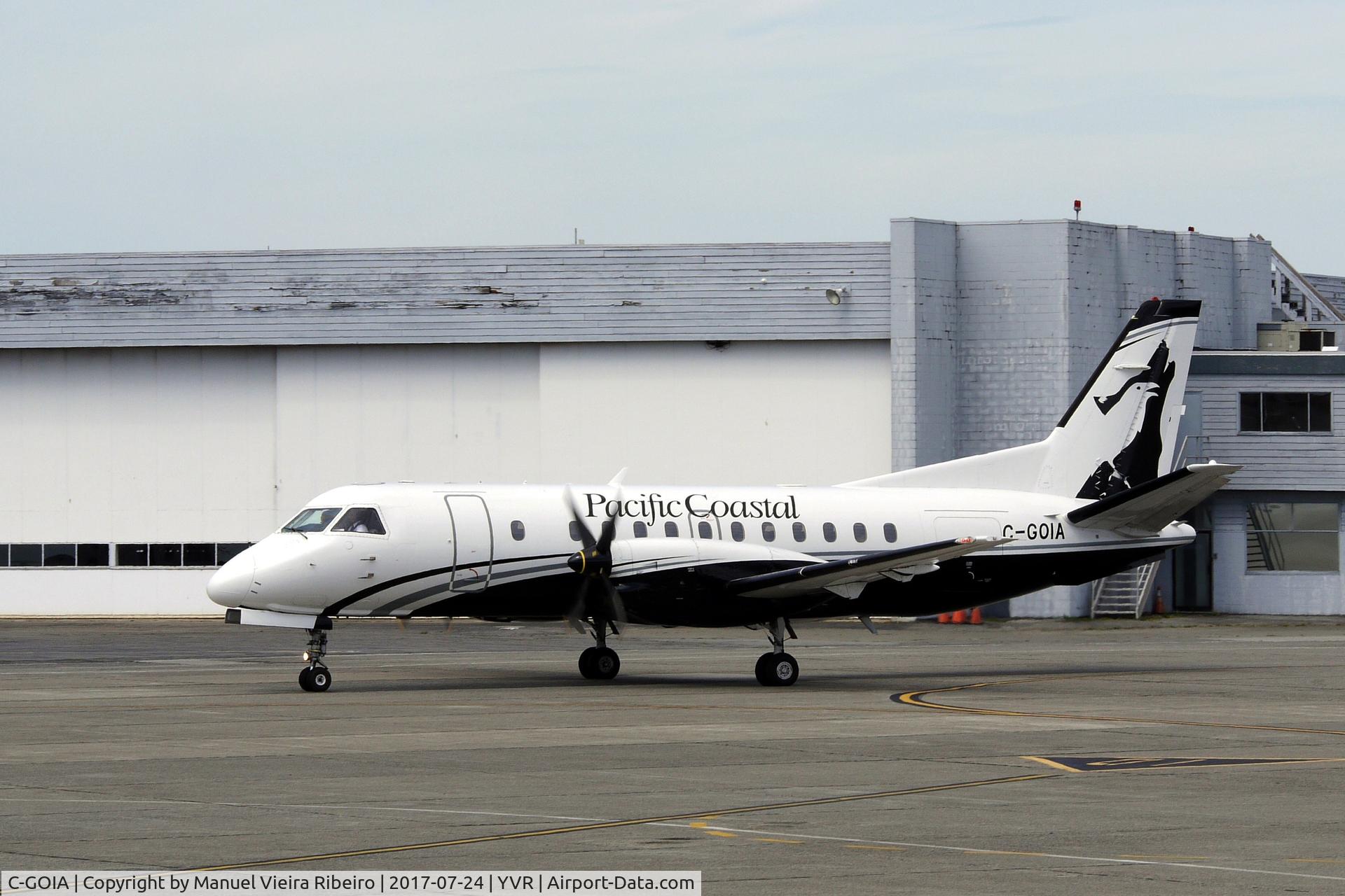 C-GOIA, 1993 Saab 340B C/N 340B-347, Arrival at YVR South Terminal.