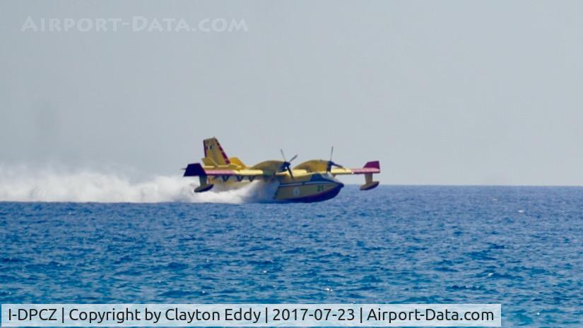 I-DPCZ, 2000 Bombardier CL-415 (CL-215-6B11) C/N 2048, Scalea Italy loading up on water in the Mediterranean.