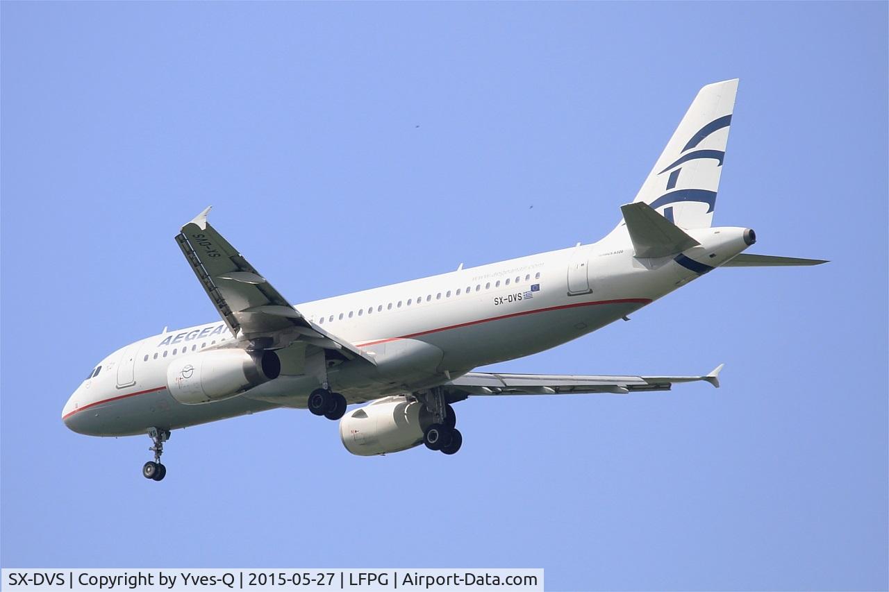 SX-DVS, 2008 Airbus A320-232 C/N 3709, Airbus A320-232, On final rwy 27R, Roissy Charles De Gaulle Airport (LFPG-CDG)