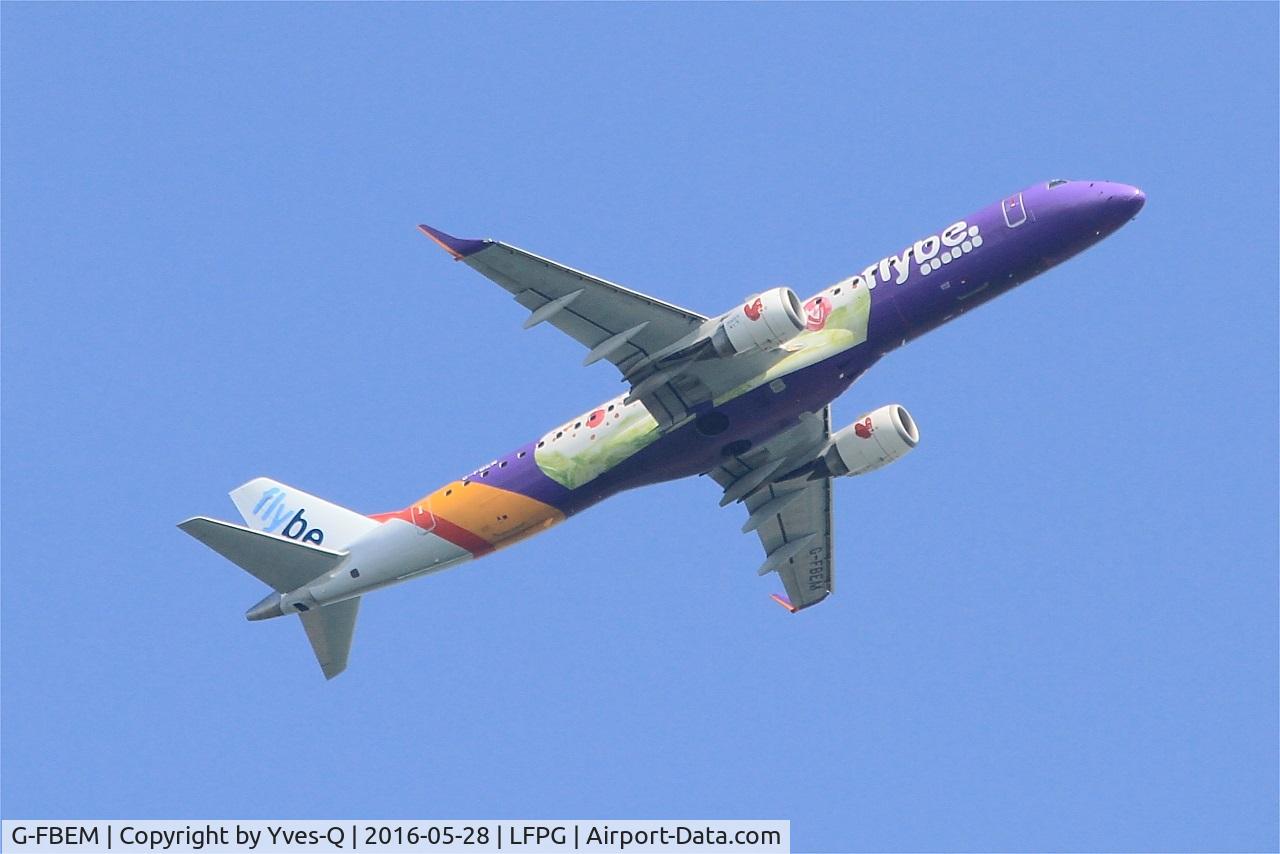 G-FBEM, 2008 Embraer 195LR (ERJ-190-200LR) C/N 19000204, Embraer 195LR, Take off rwy 06R, Roissy Charles De Gaulle airport (LFPG-CDG)