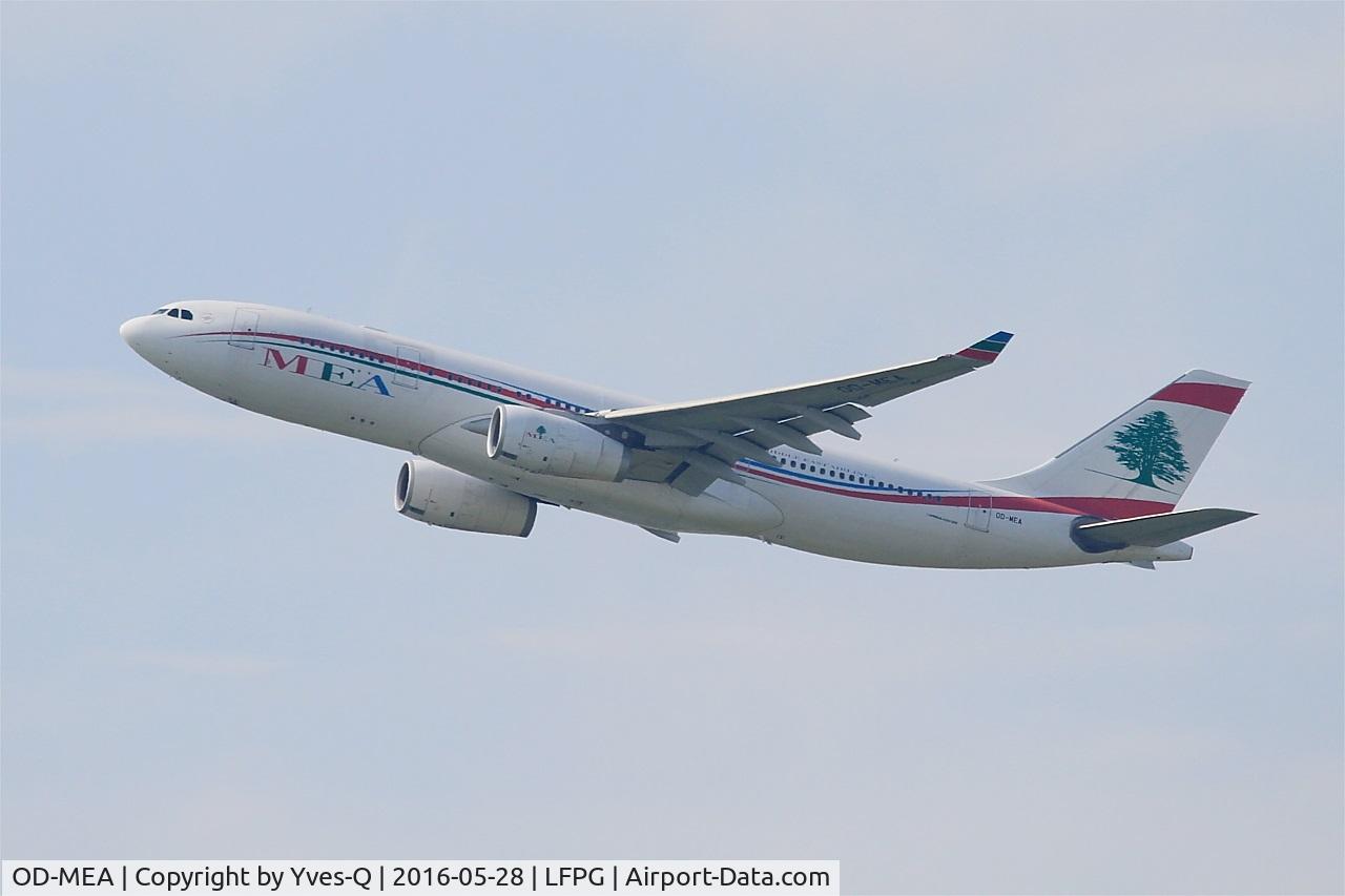 OD-MEA, 2009 Airbus A330-243 C/N 984, Airbus A330-243, Take off rwy 08L, Roissy Charles De Gaulle airport (LFPG-CDG)
