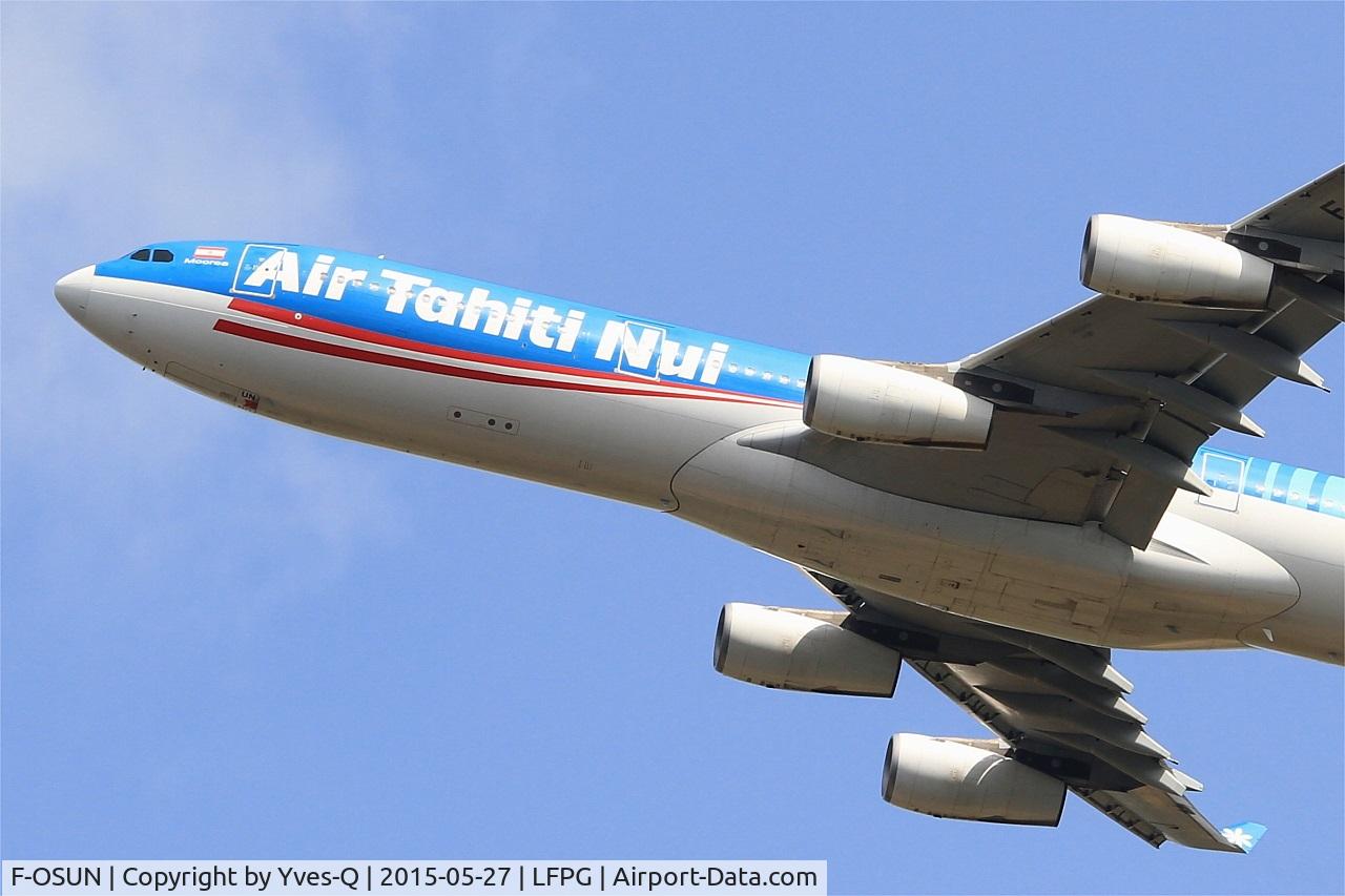 F-OSUN, 2001 Airbus A340-313 C/N 446, Airbus A340-313, Take-off Rwy 27L, Roissy Charles De Gaulle Airport (LFPG-CDG)