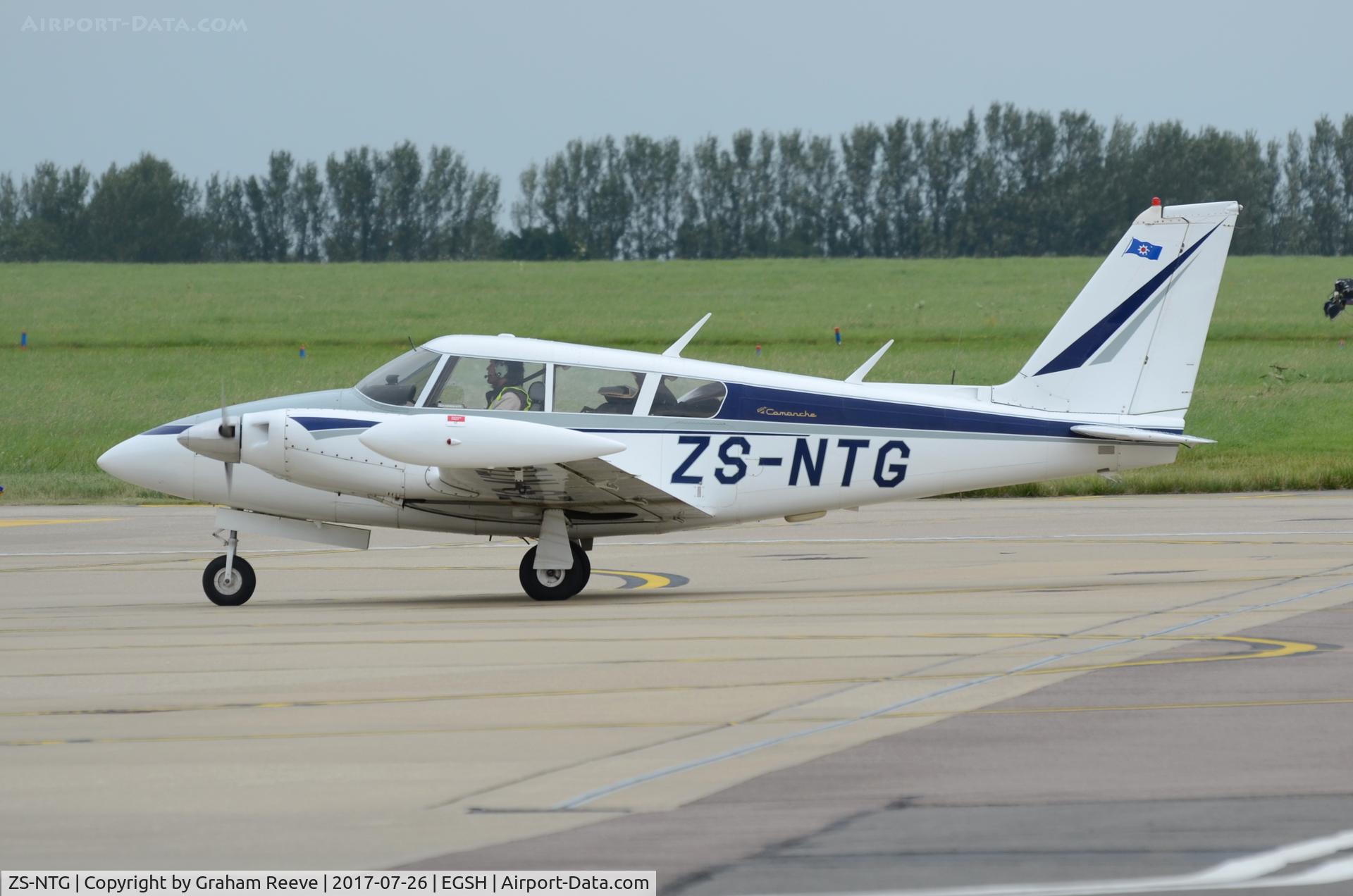 ZS-NTG, Piper PA-30 Twin Comanche Twin Comanche C/N 30-1603, Just landed at Norwich.