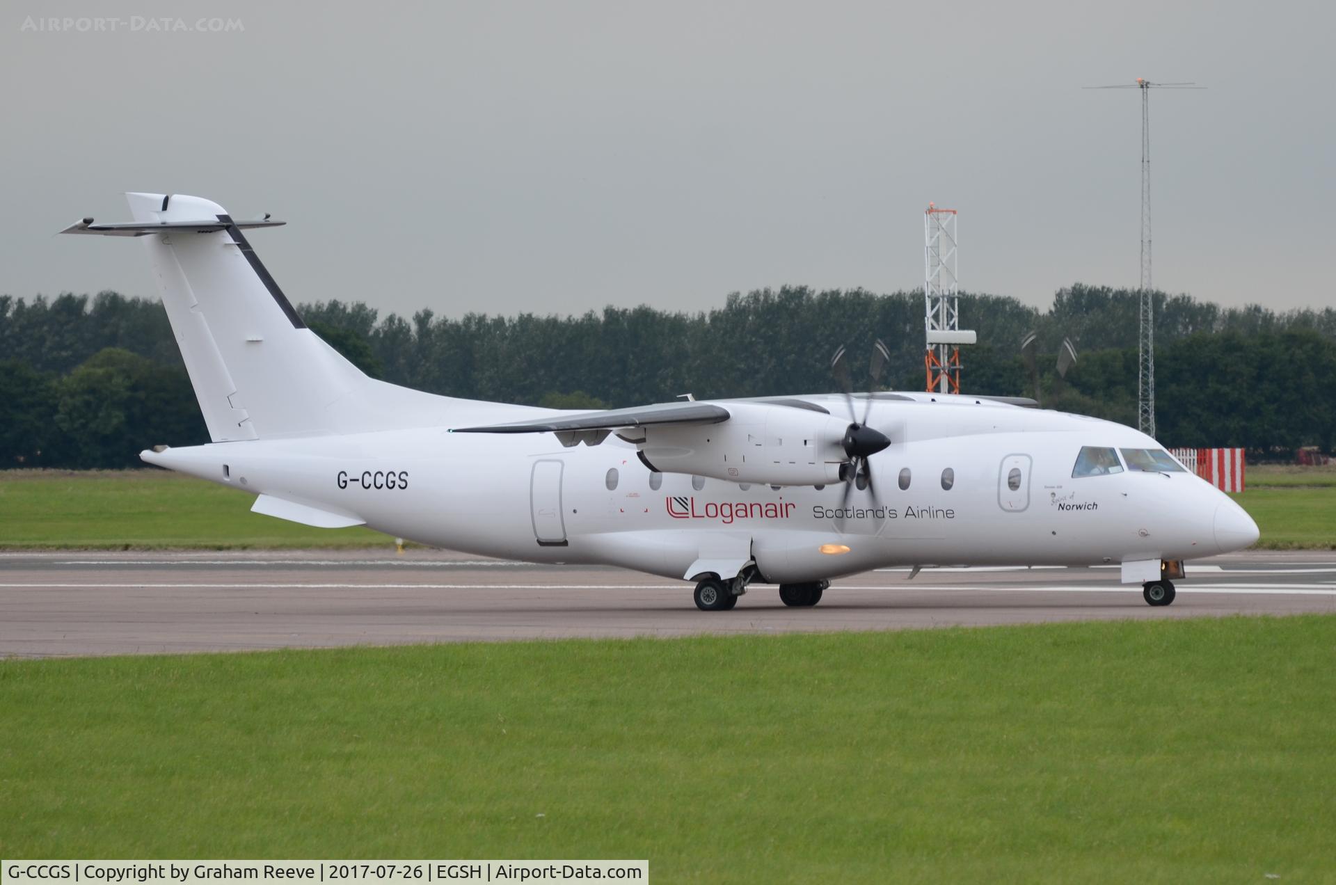 G-CCGS, 1998 Dornier 328-100 C/N 3101, Now in a white colour scheme with Loganair logo's.
