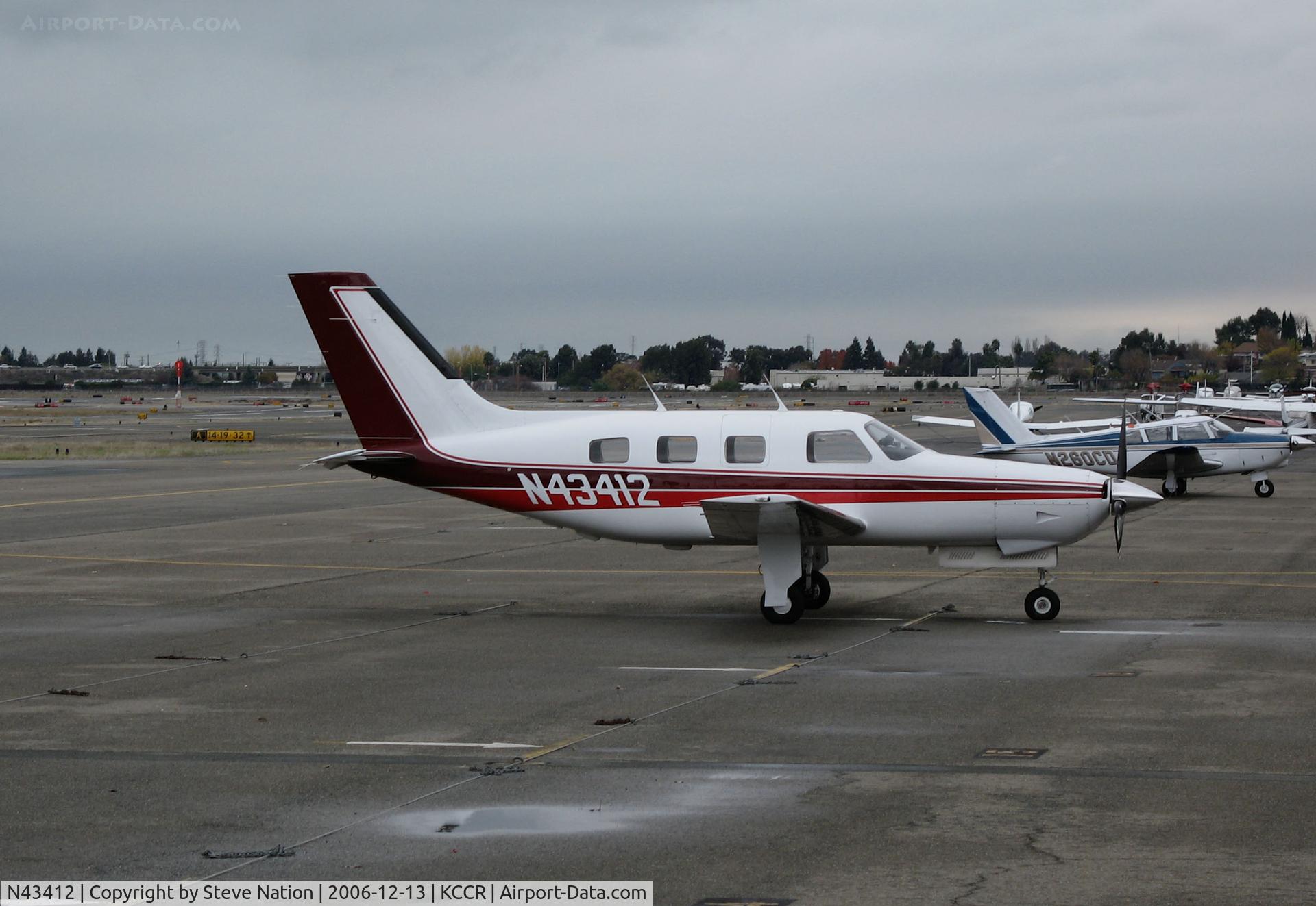 N43412, 1984 Piper PA-46-310P Malibu C/N 46-8408034, 1984 Piper PA-46-310P on Hotel visitor's ramp @ Buchanan Field, Concord, CA