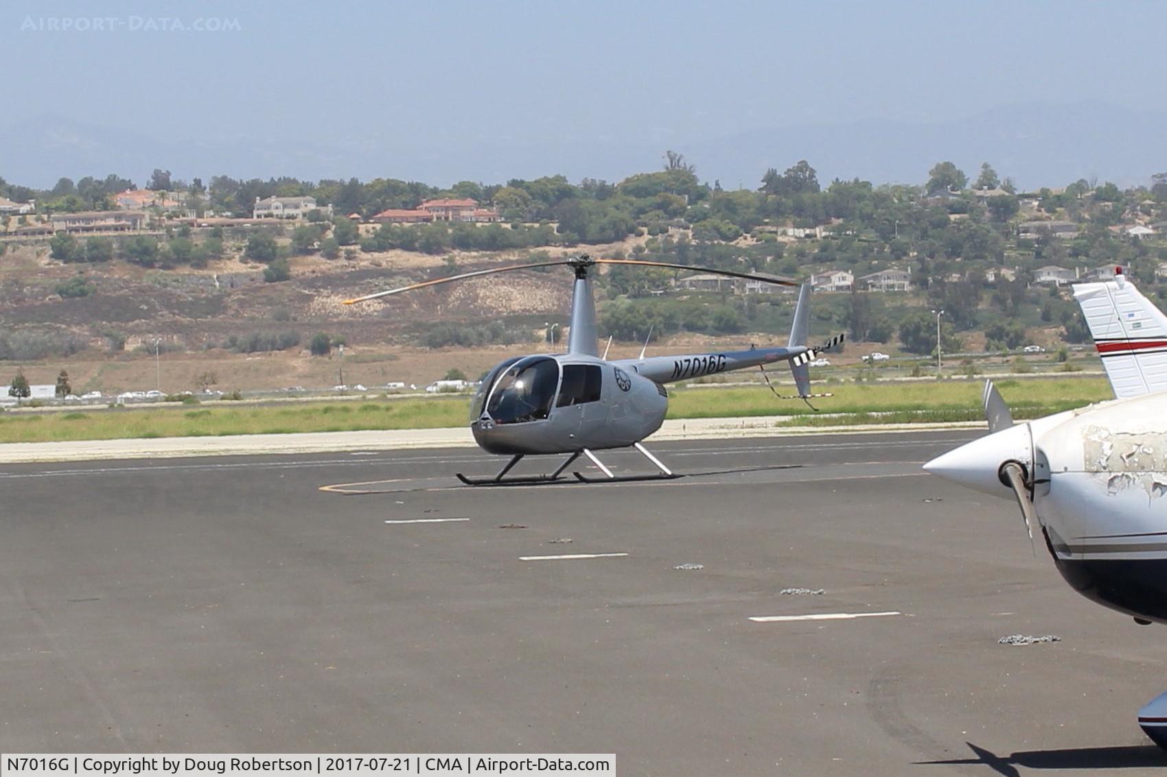 N7016G, 2016 Robinson R44 Raven II C/N 30008, 2016 Robinson R44 RAVEN II, Lycoming IO-540-F1B5 derated to 245 Hp for takeoff, 205 Hp continuous, near ORBIC's ramp