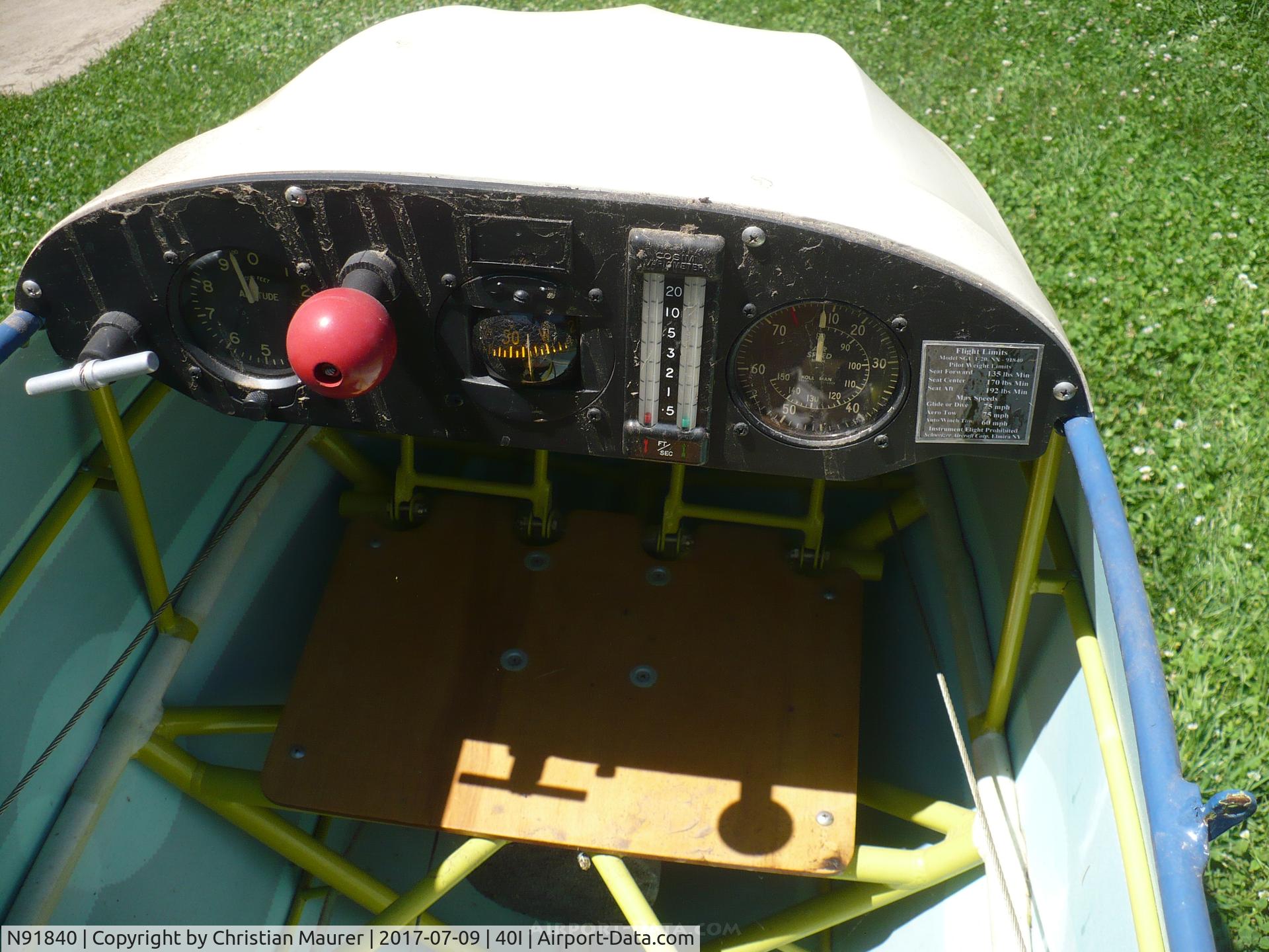 N91840, 1946 Schweizer SGU-1-20 C/N 1, Schweizer SGU 1-20 Cockpit