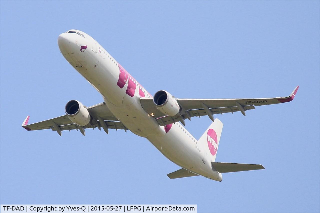 TF-DAD, 2014 Airbus A321-211 C/N 6232, Airbus A321-211, Take off rwy 27L, Roissy Charles De Gaulle airport (LFPG-CDG)