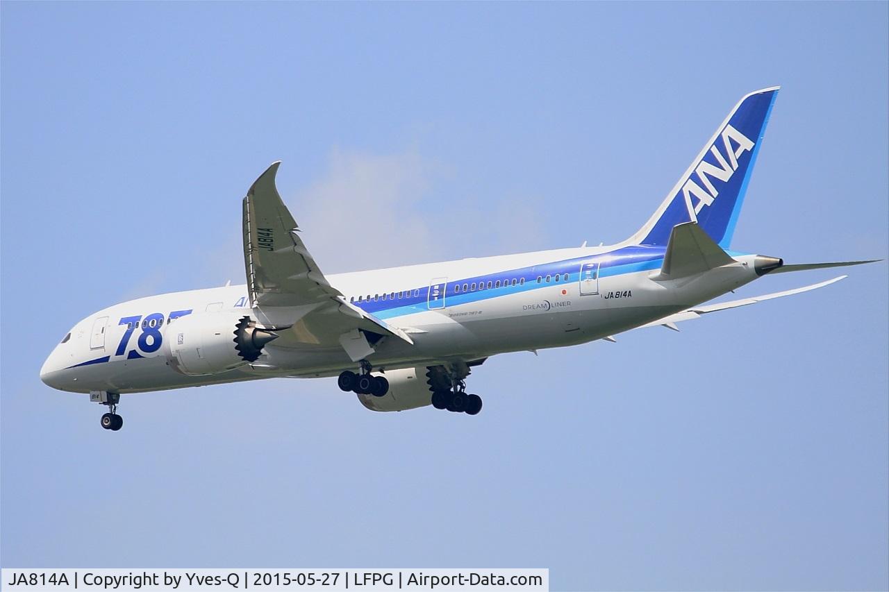 JA814A, 2012 Boeing 787-8 Dreamliner C/N 34493, Boeing 787-8 Dreamliner, On final rwy 27R, Paris-Roissy Charles De Gaulle airport (LFPG-CDG)
