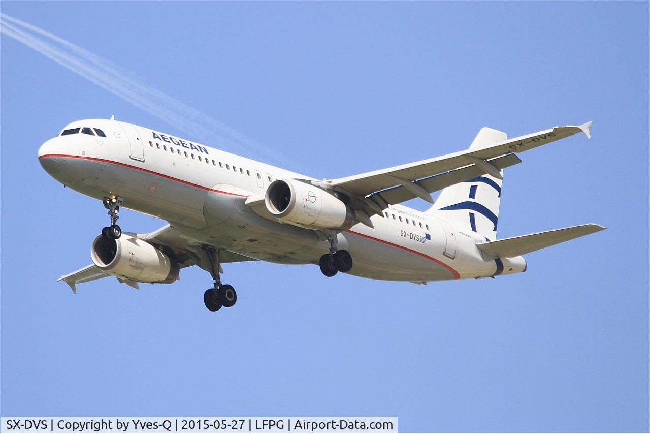 SX-DVS, 2008 Airbus A320-232 C/N 3709, Airbus A320-232, Short approach rwy 27R, Roissy Charles De Gaulle Airport (LFPG-CDG)