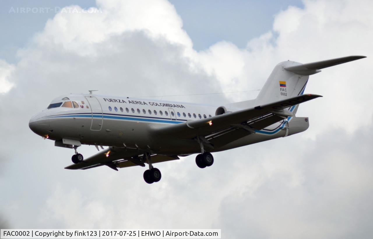 FAC0002, 1970 Fokker F-28-1000 Fellowship C/N 5654745, Fokker 28 landing woensdrecht