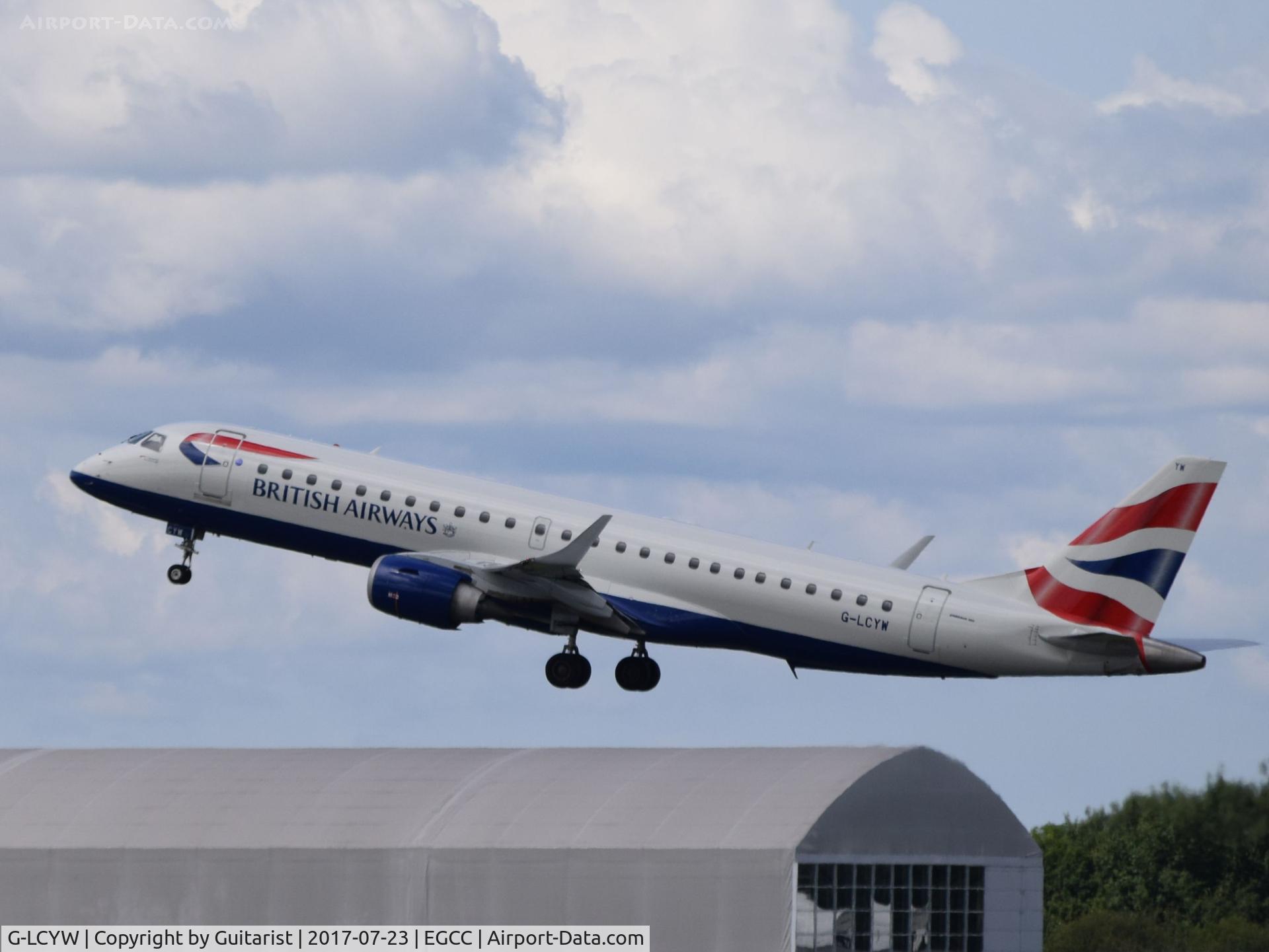 G-LCYW, 2008 Embraer 190SR (ERJ-190-100SR) C/N 19000163, At Manchester