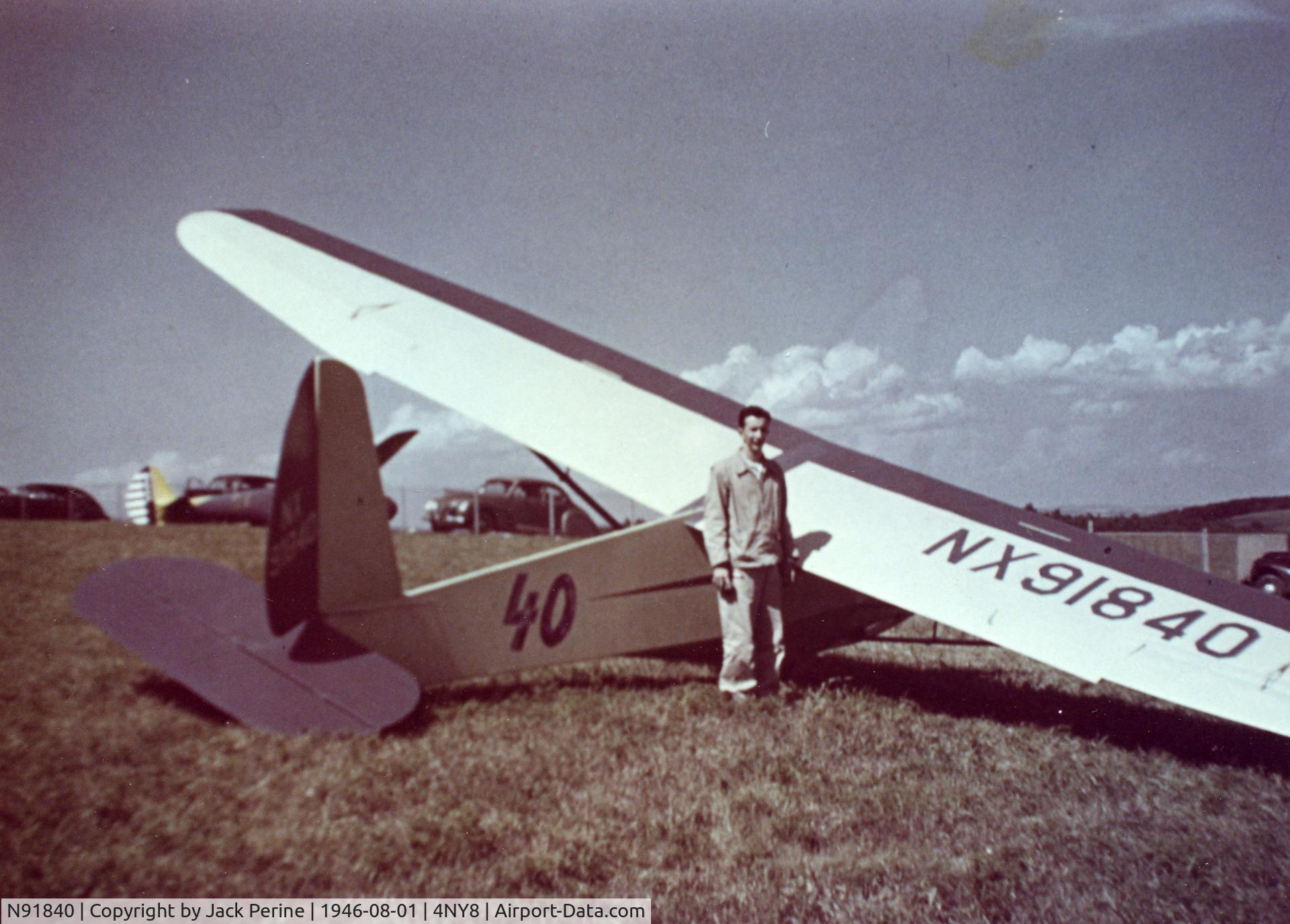 N91840, 1946 Schweizer SGU-1-20 C/N 1, At a National Soaring contest on Harris Hill in 1946