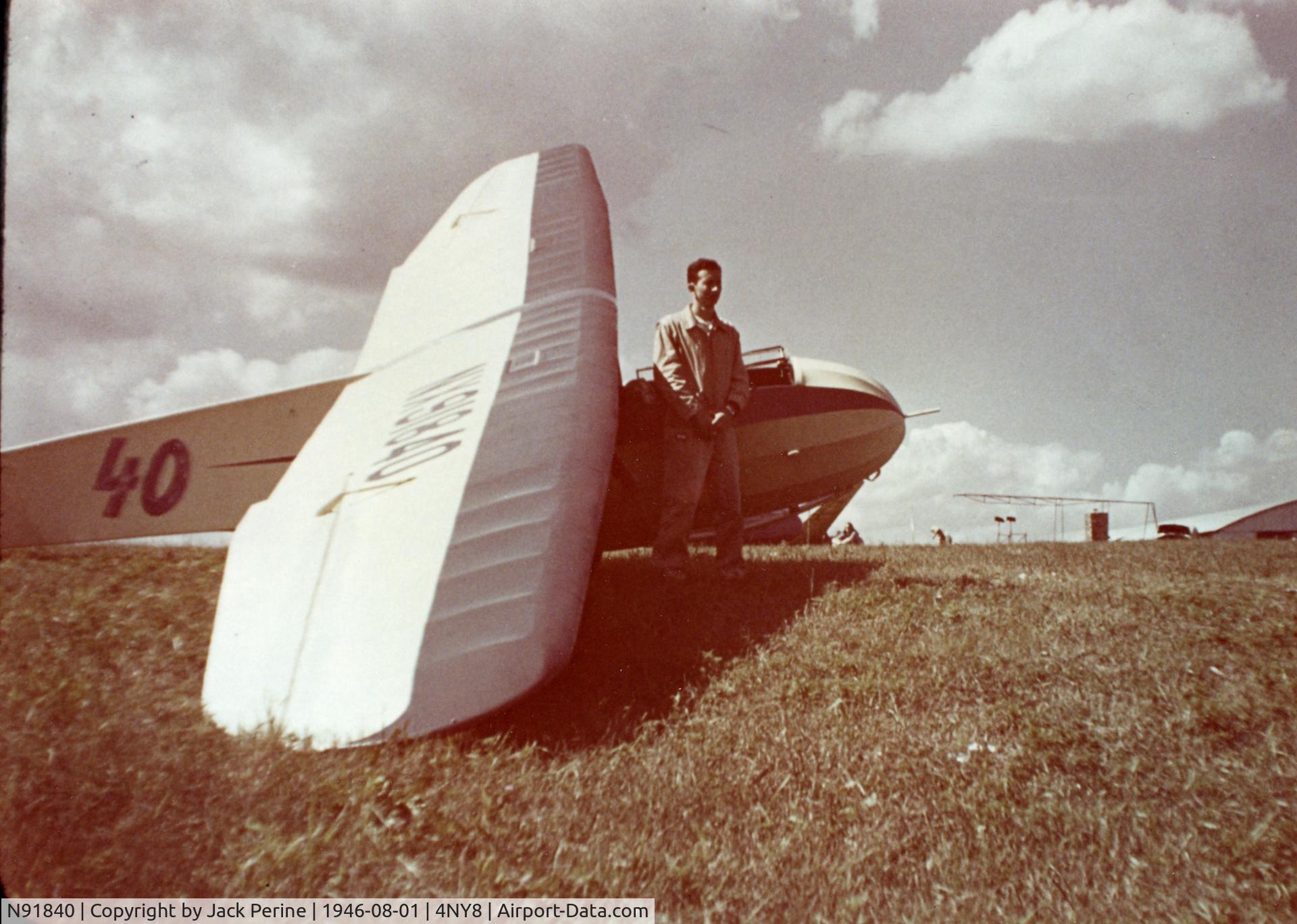 N91840, 1946 Schweizer SGU-1-20 C/N 1, At a National Soaring contest on Harris Hill in 1946