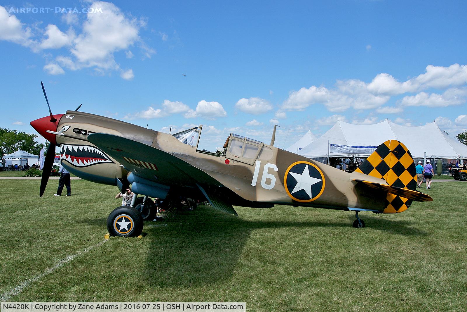 N4420K, Curtiss P-40E Warhawk C/N AK75315134, At the 2016 EAA AirVenture - Oshkosh, Wisconsin