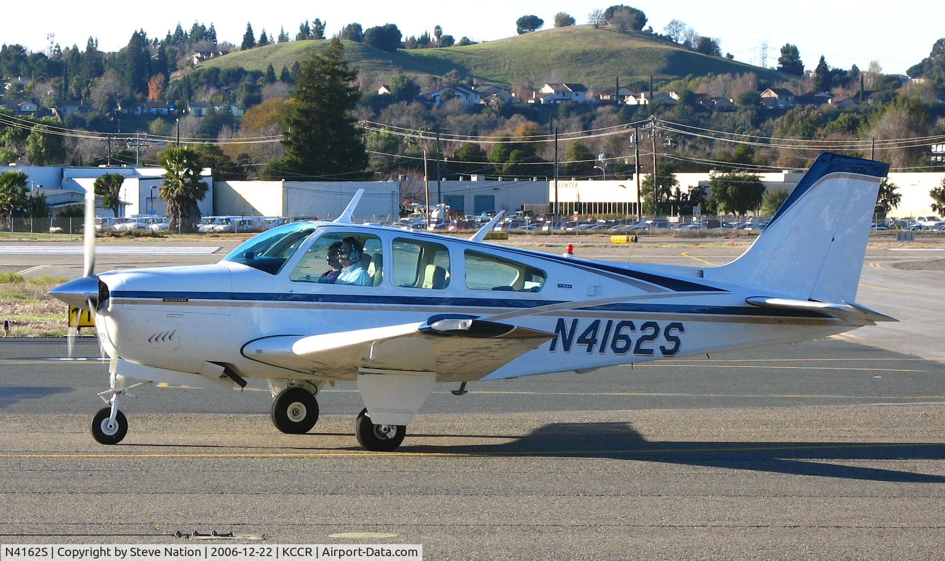 N4162S, 1975 Beech F33A Bonanza C/N CE-568, Privately-owned Beech 1975 Beech F33A Bonanza arriving from Louisiana for the holidays @ Buchanan Field, Concord, CA