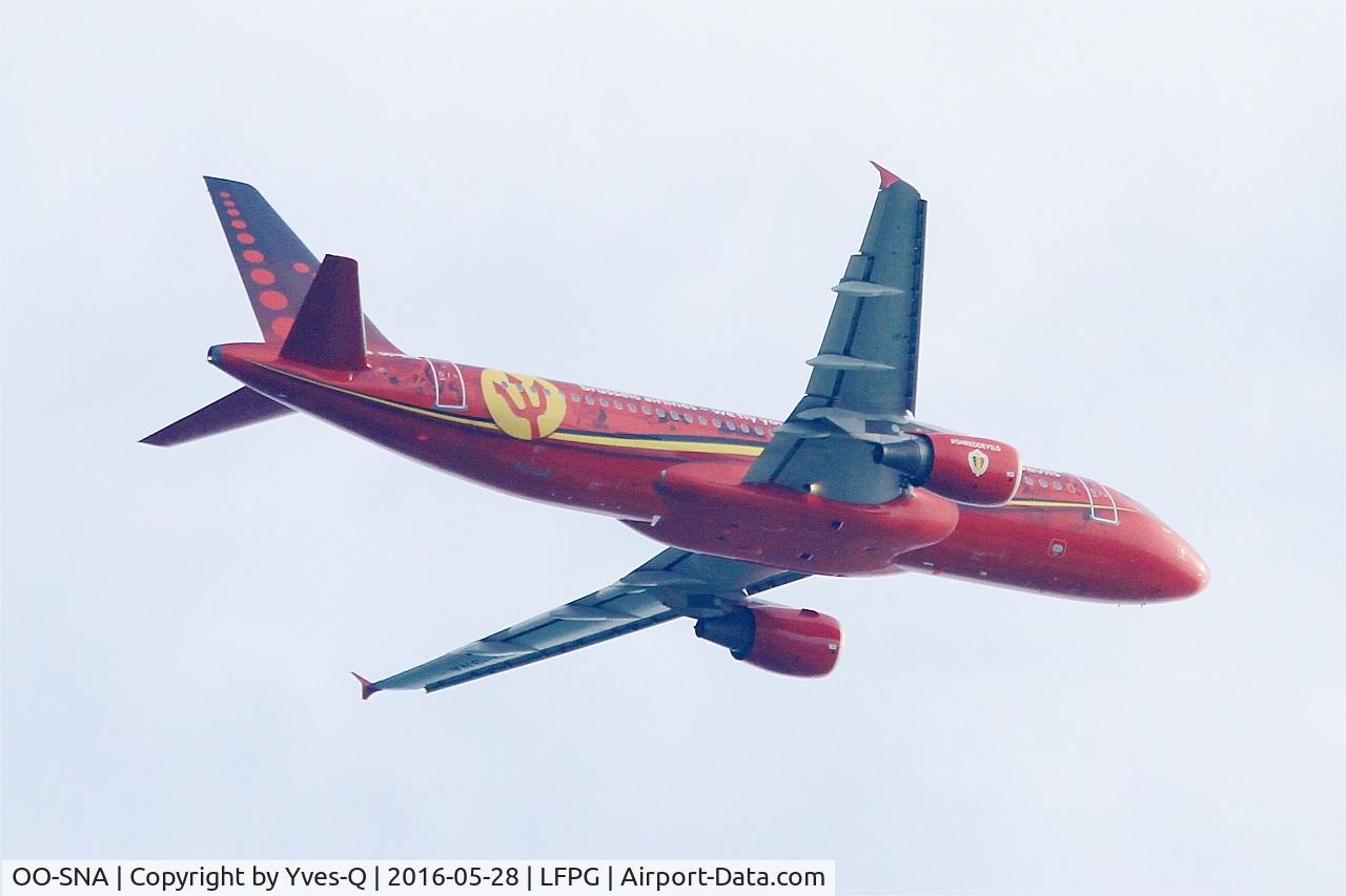OO-SNA, 2001 Airbus A320-214 C/N 1441, Airbus A320-214, Take off rwy 06R, Roissy Charles De Gaulle airport (LFPG-CDG)