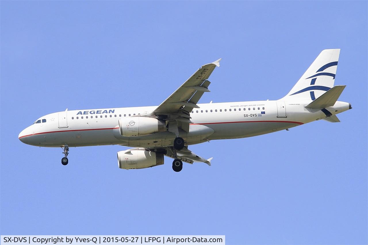SX-DVS, 2008 Airbus A320-232 C/N 3709, Airbus A320-232, Short approach rwy 27R, Roissy Charles De Gaulle Airport (LFPG-CDG)