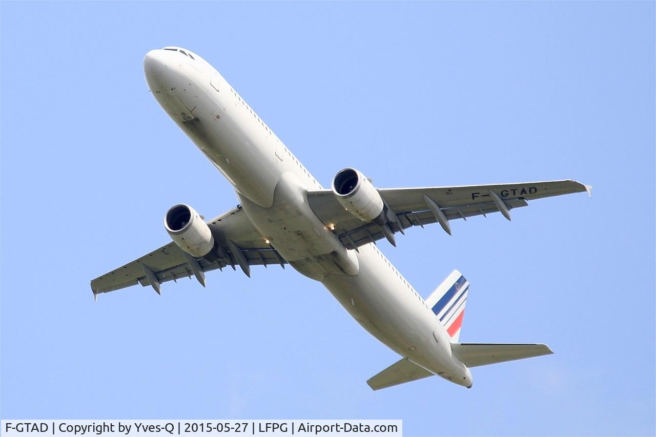 F-GTAD, 1998 Airbus A321-211 C/N 0777, Airbus A321-211, Take off rwy 27L, Roissy Charles De Gaulle airport (LFPG-CDG)