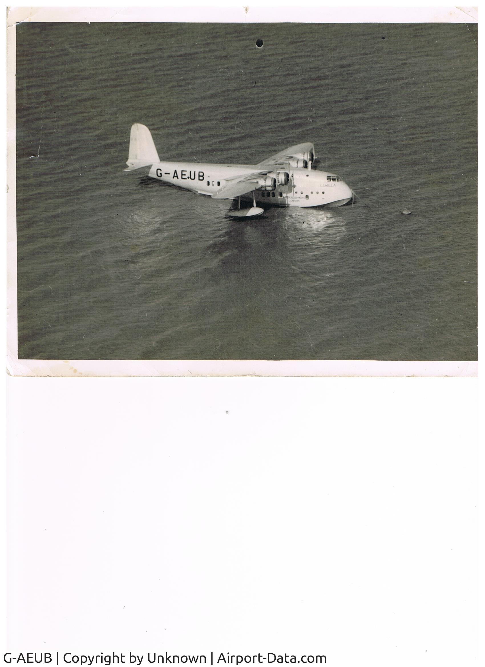 G-AEUB, Short S.23 Empire C/N S.844, Found in the papers of my father, the late George Armitage Battye.