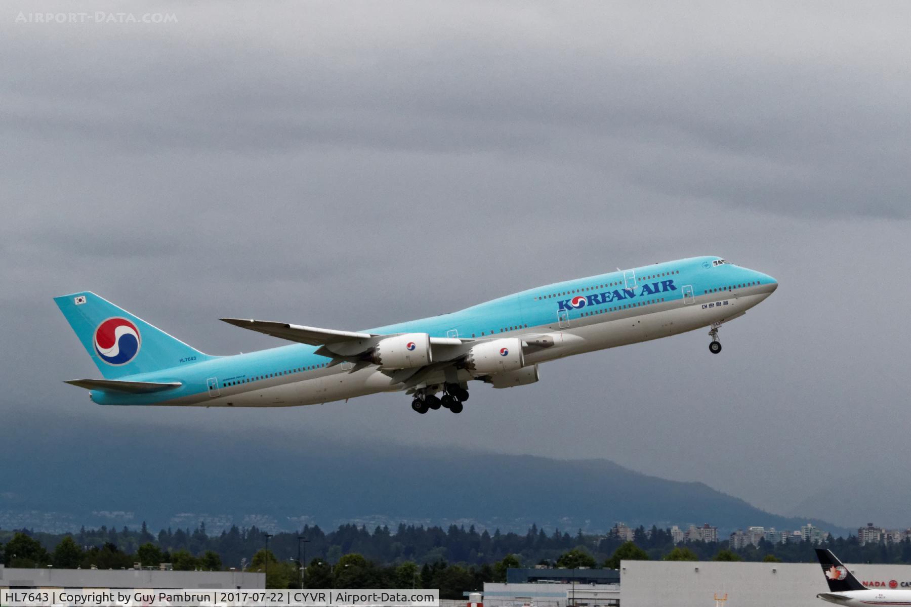 HL7643, 2017 Boeing 747-8 C/N 60410, Departing